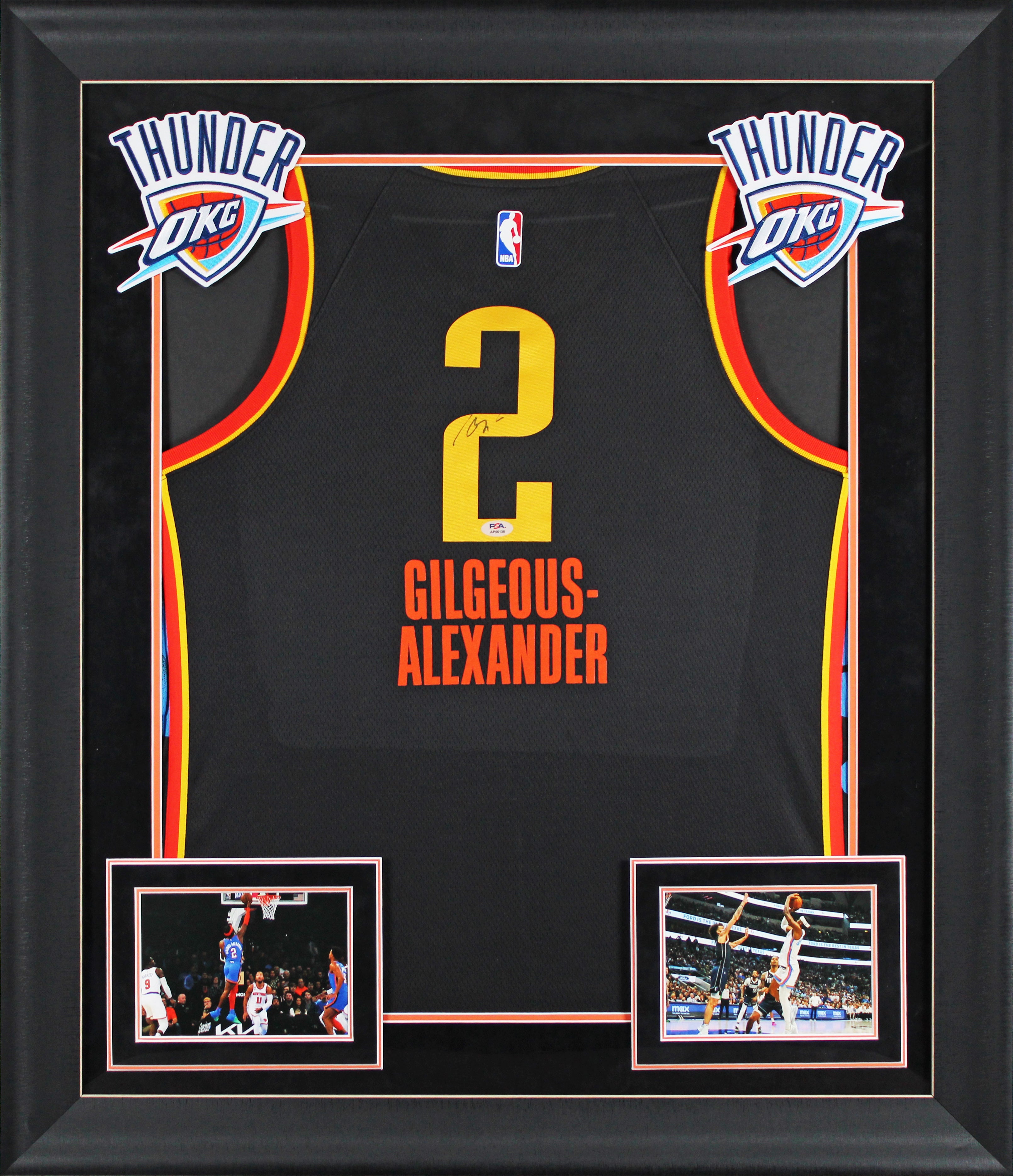 Shai Gilgeous-Alexander Signed Black Nike Swingman Framed Jersey PSA #AP56138