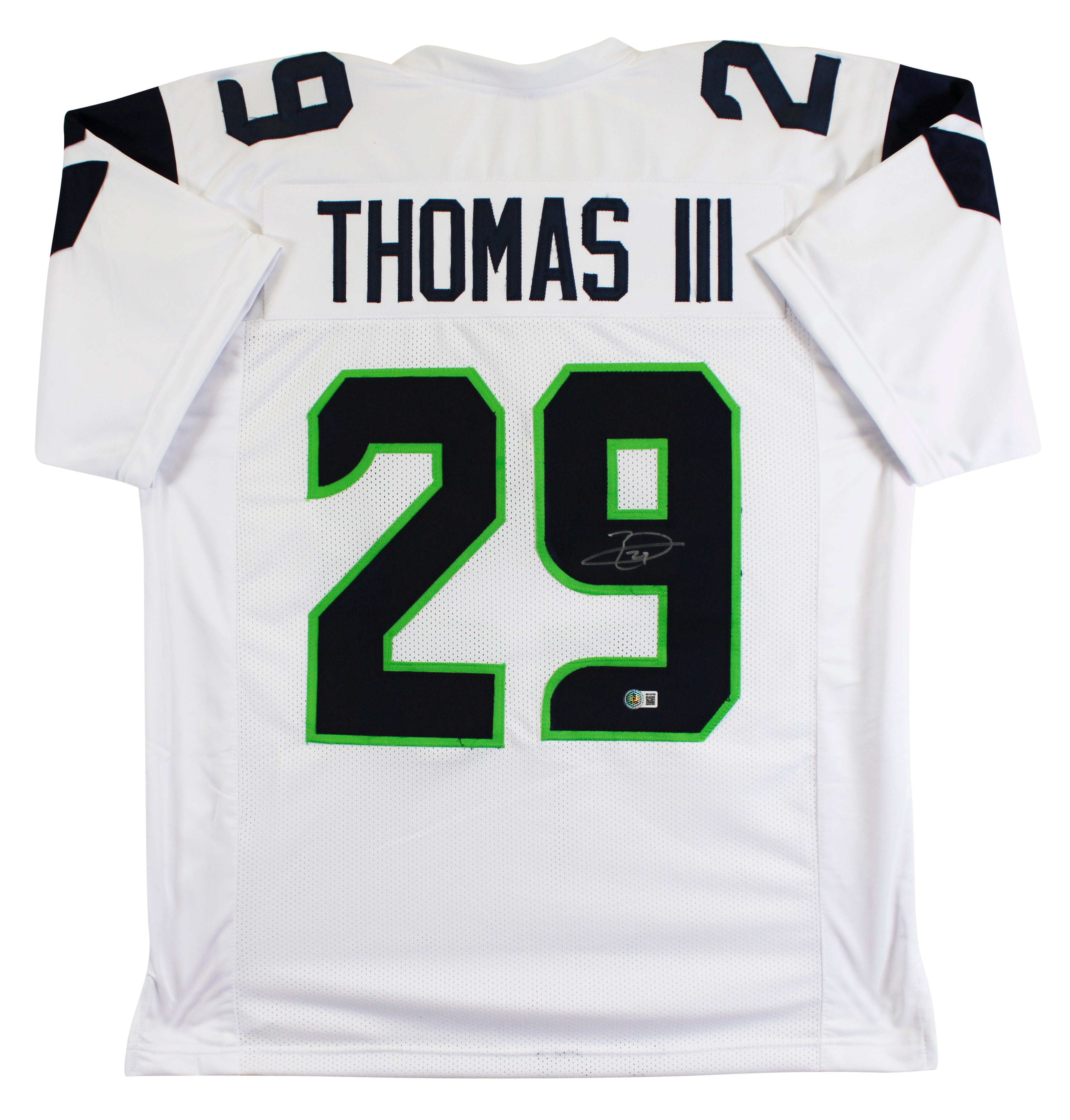 Earl Thomas Authentic Signed White Pro Style Jersey Autographed BAS Witnessed