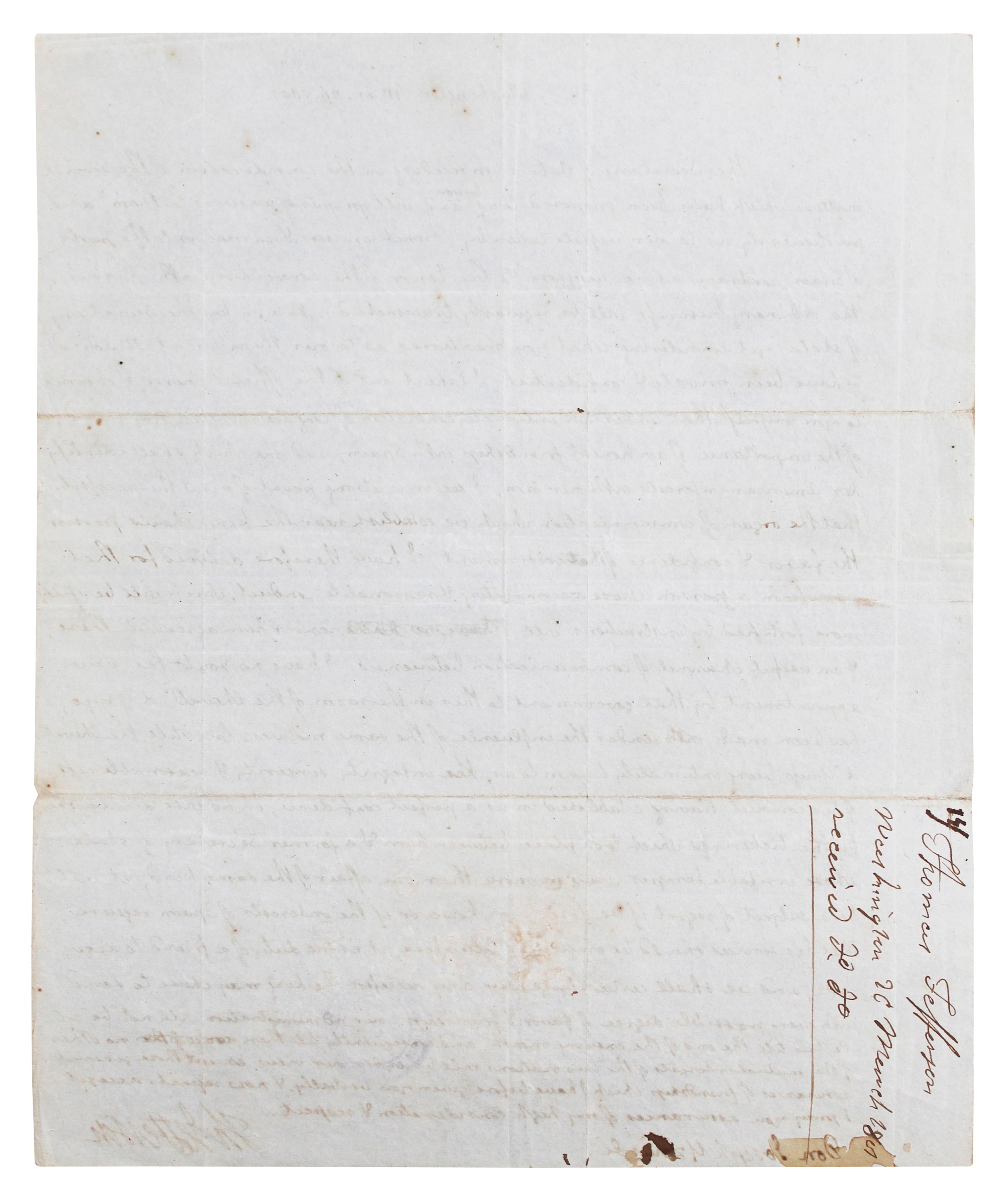 Thomas Jefferson Authentic Signed 8.25x10 1783 Handwritten Letter BAS #AG010015