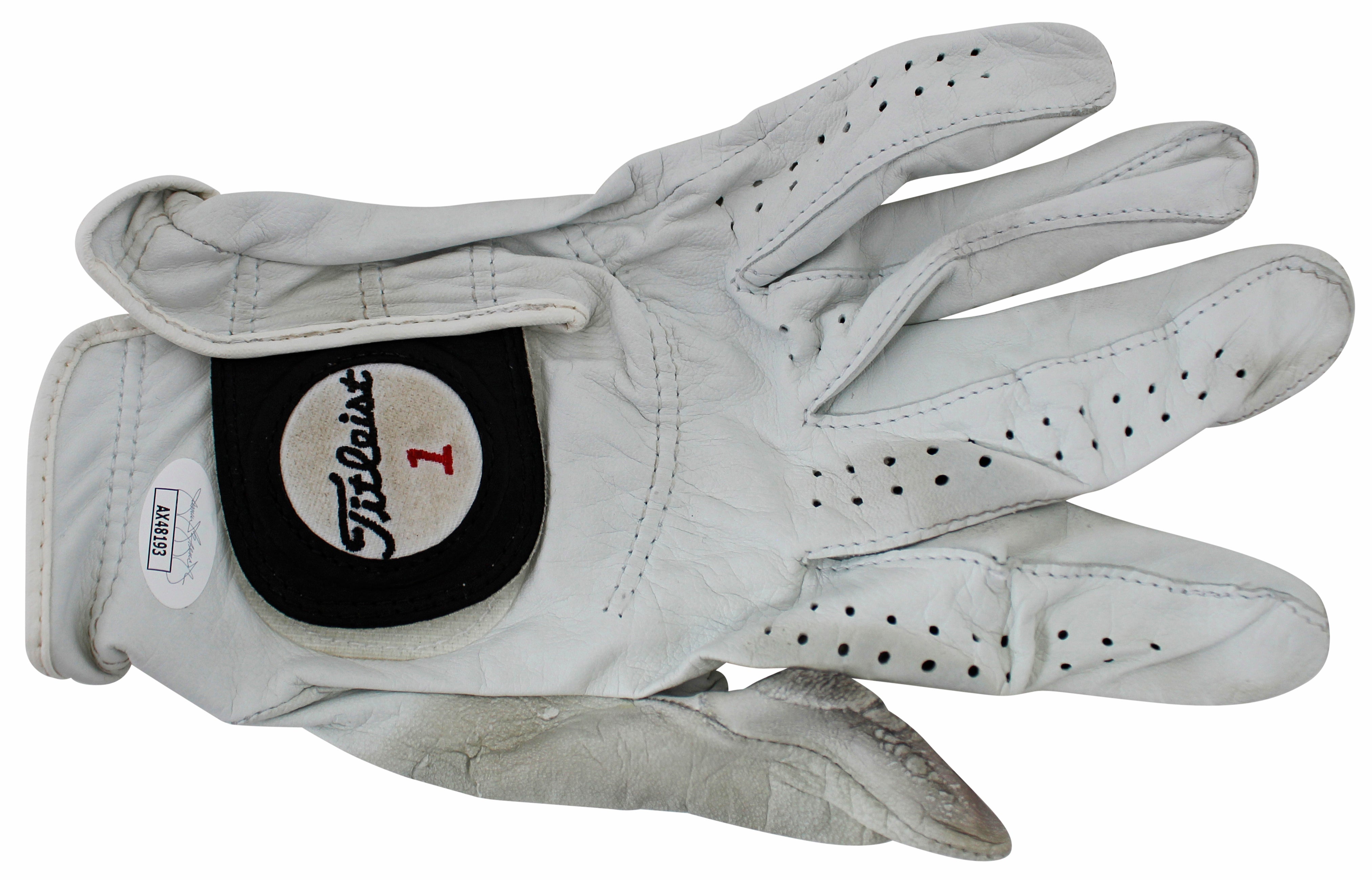 Harris English Authentic Signed Match Worn White Titleist  Glove JSA #AX48193