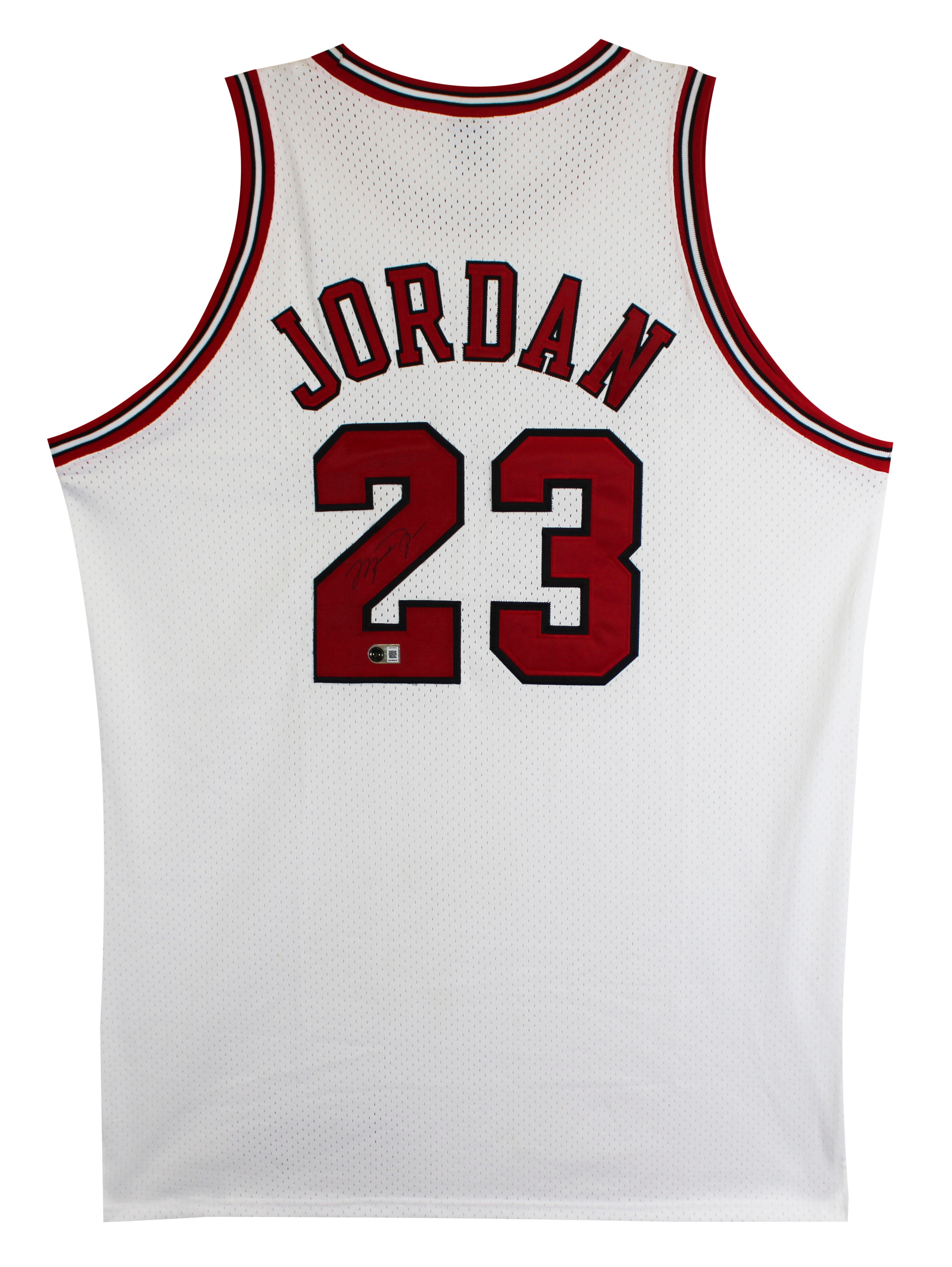 Bulls Michael Jordan Authentic Signed White Nike Size 50 Jersey BAS #AG010203