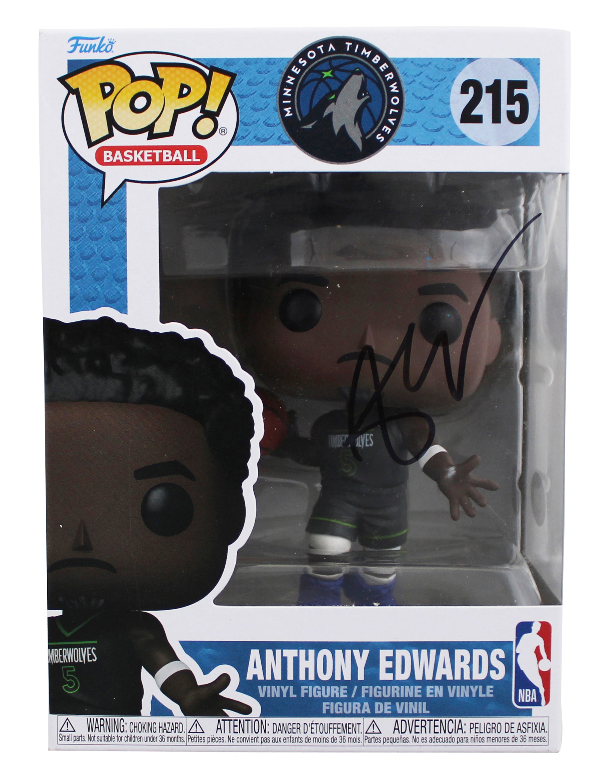 Timberwolves Anthony Edwards Signed #215 Funko Pop Vinyl Figure JSA #C