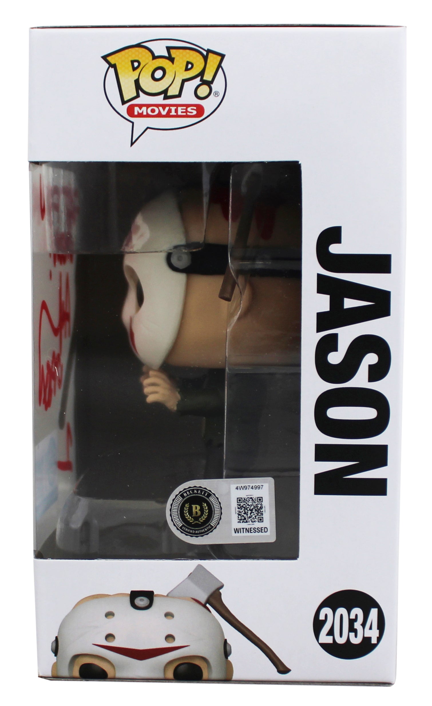 Ari Lehman "2x Insc" Signed Jason #2034 Funko Pop Figure w/ Red Sig BAS Witness
