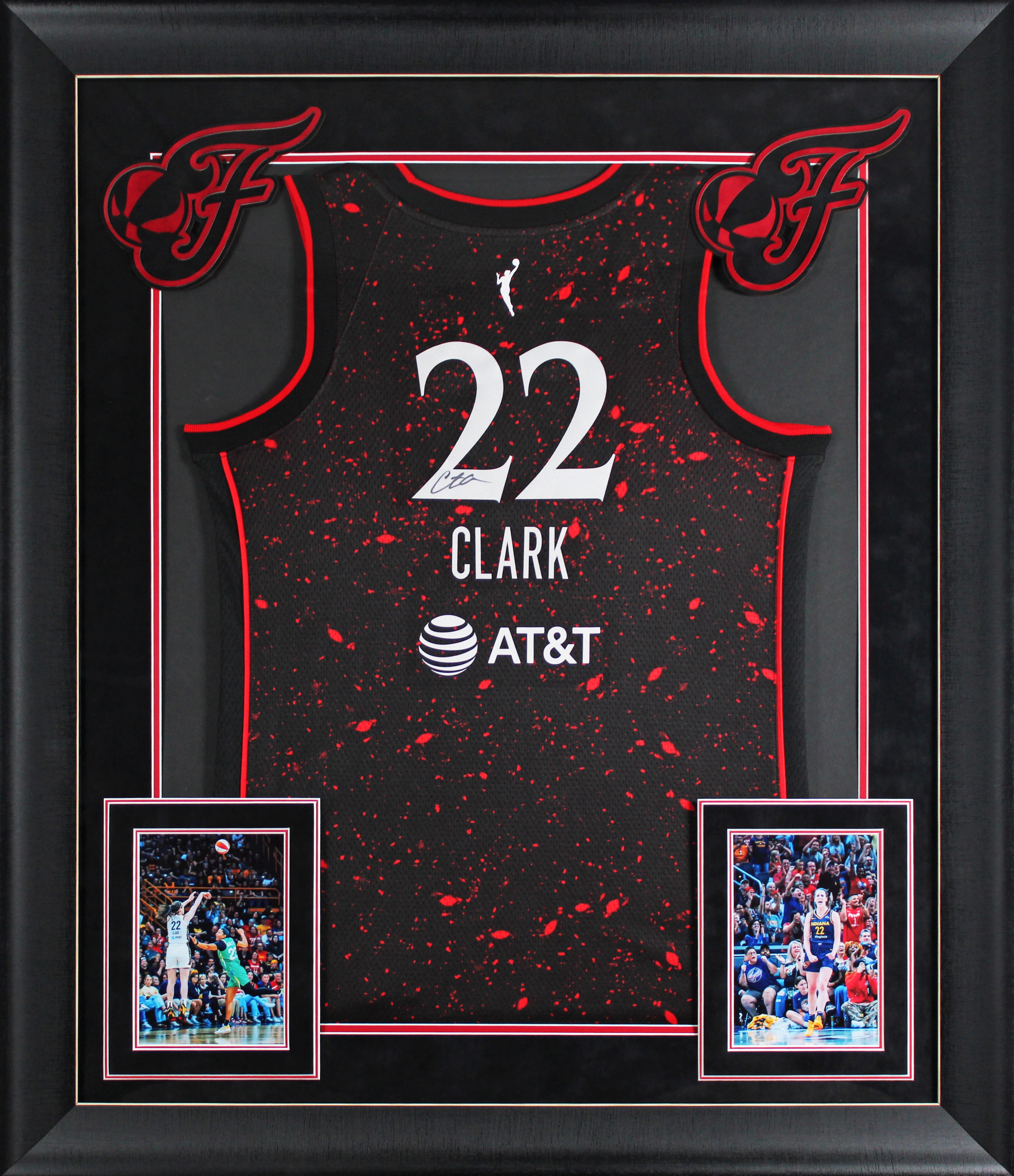 Fever Caitlin Clark Authentic Signed Black & Red Nike Framed Jersey BAS LOA
