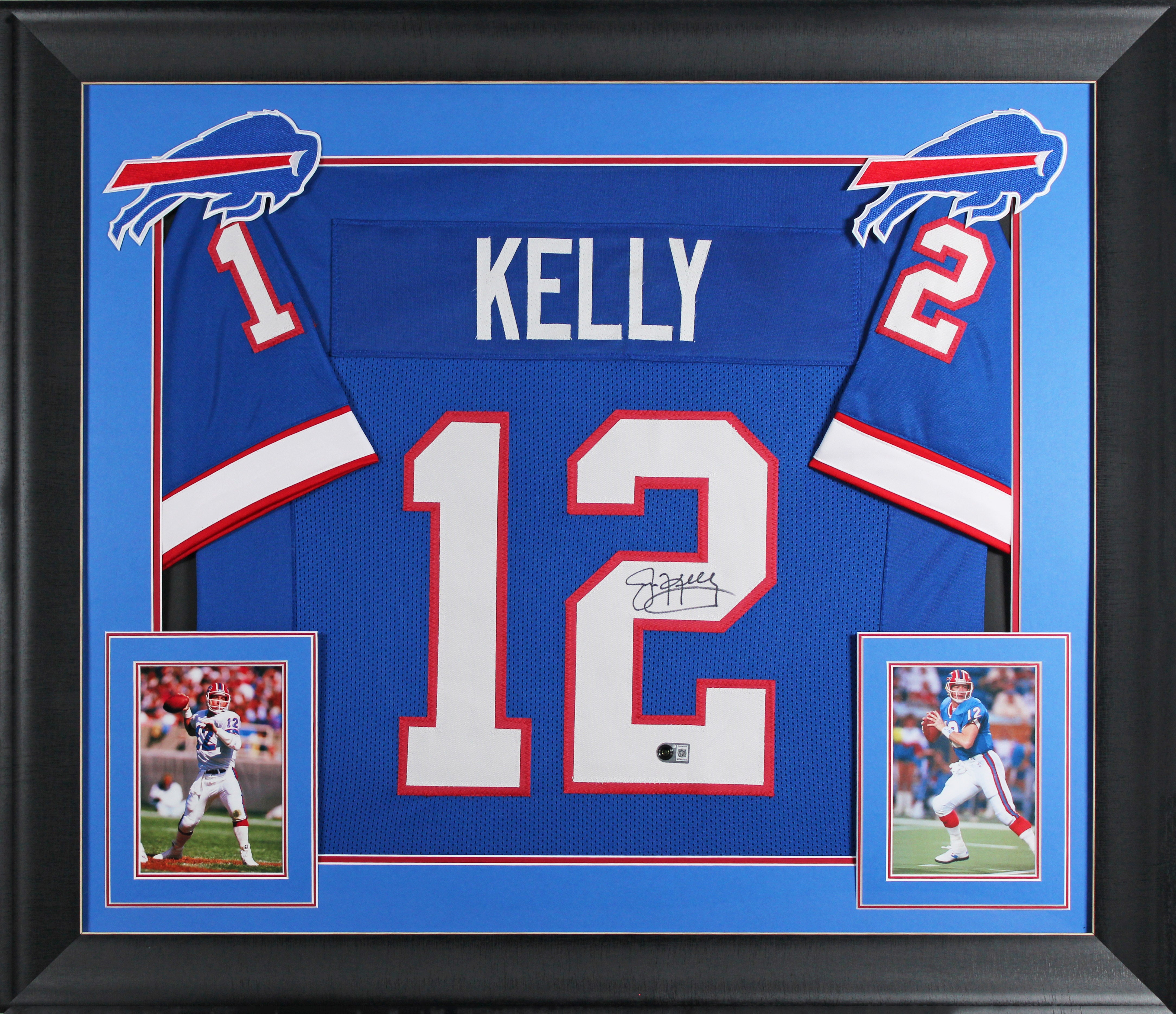 Jim Kelly Authentic Signed Blue Pro Style Framed Jersey BAS Witnessed