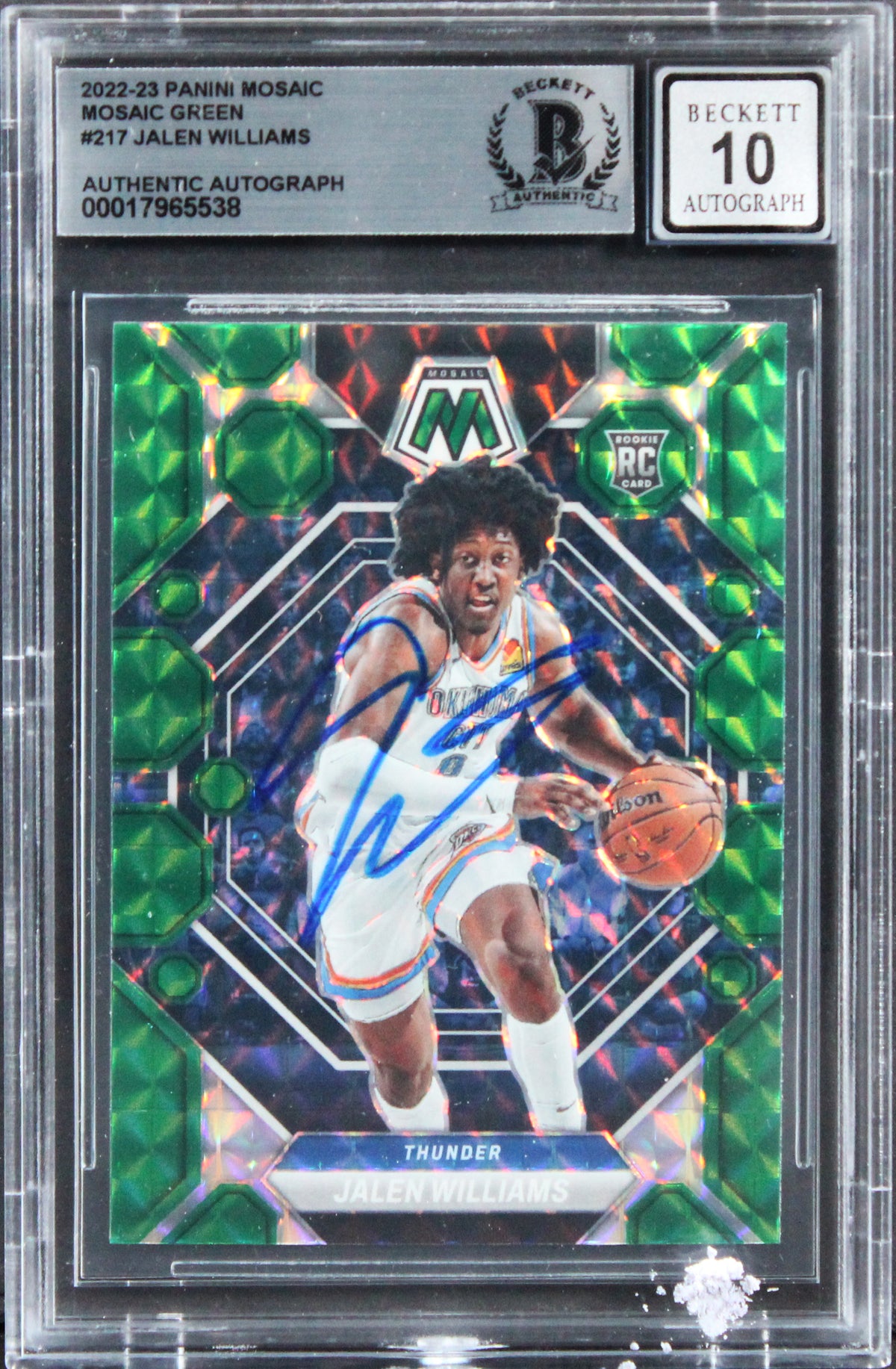Jalen Williams Signed 2022 Panini Prizm MG #217 Rookie Card Auto 10! BAS Slabbed