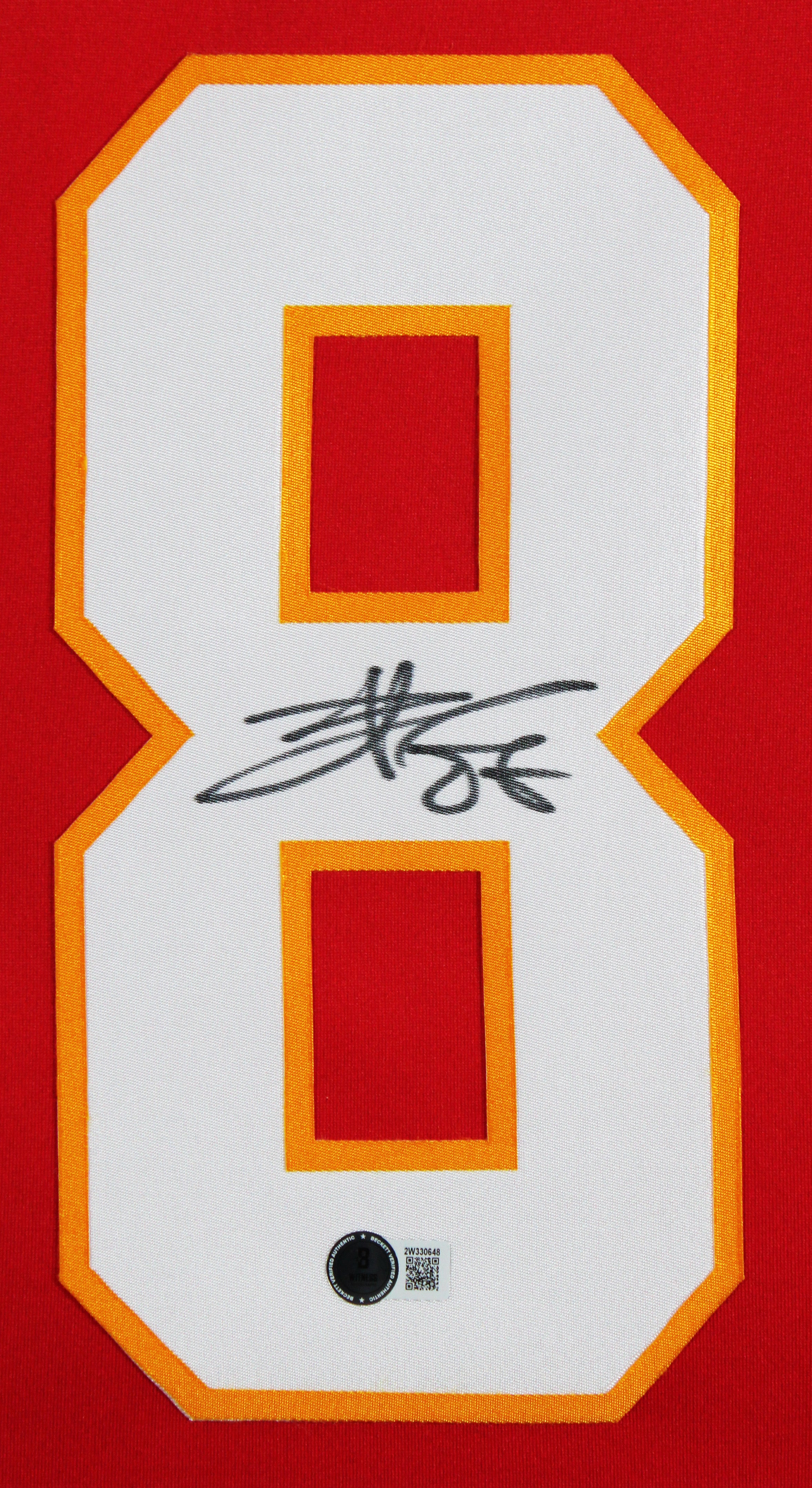 Chiefs Travis Kelce Authentic Signed Red Nike Limited Framed Jersey BAS Witness