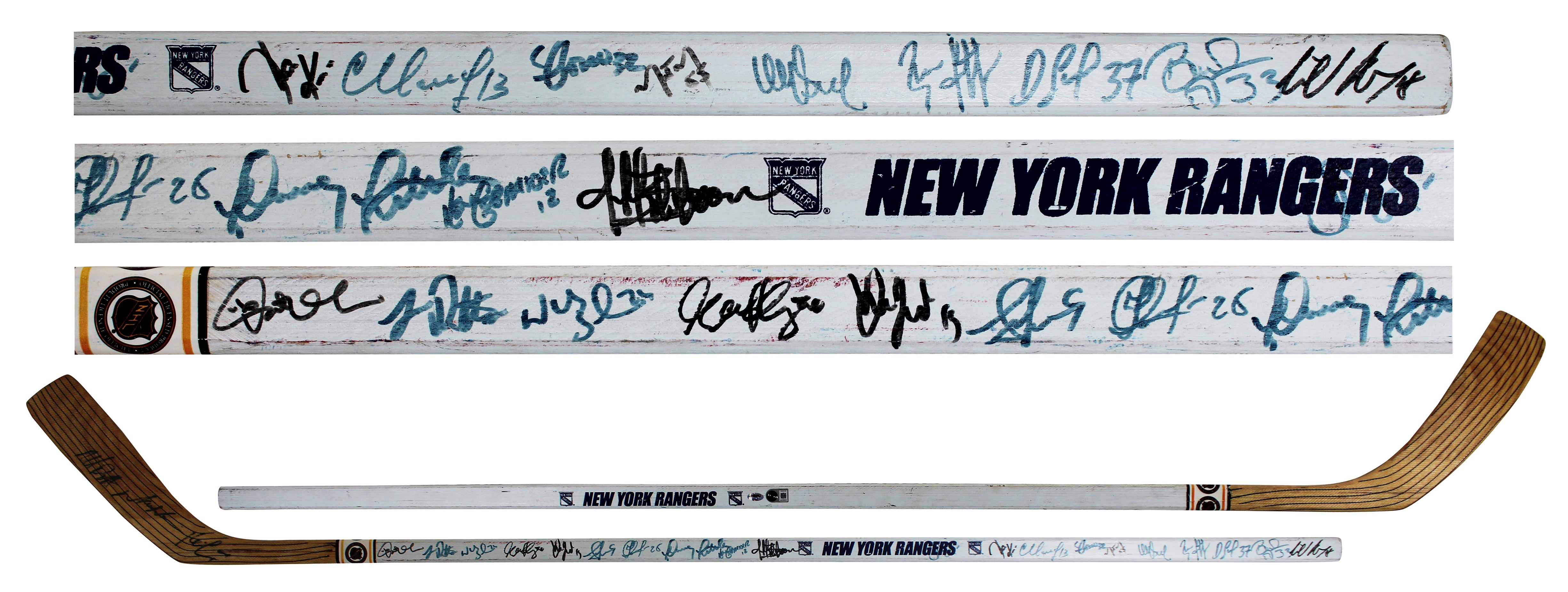 Rangers (23) Richter, Messier, Kurri +20 Signed NHL Hockey Stick BAS #AG010123
