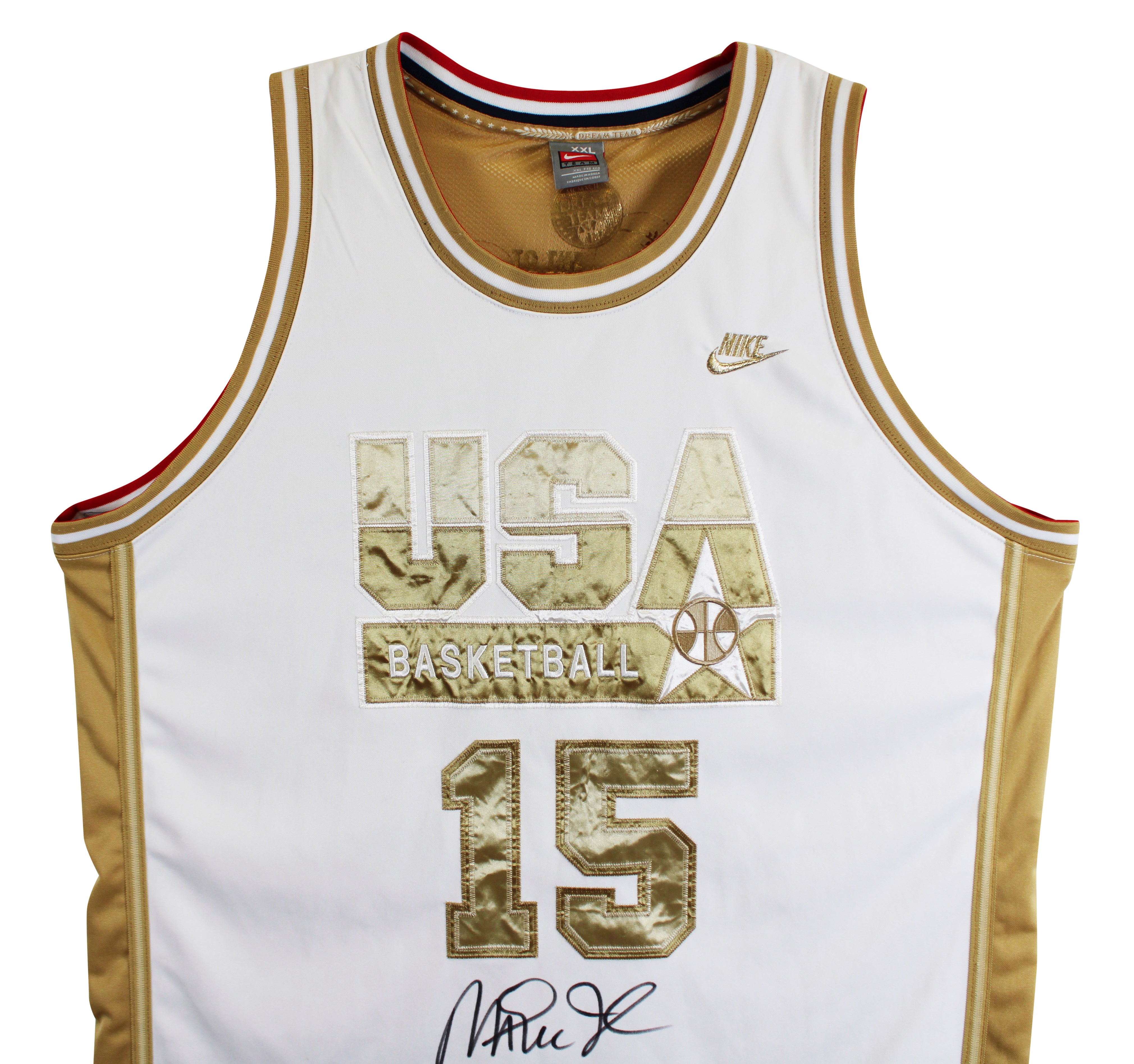 Magic Johnson "92 Gold" Signed White & Gold Nike Team USA Jersey BAS W #5W006547