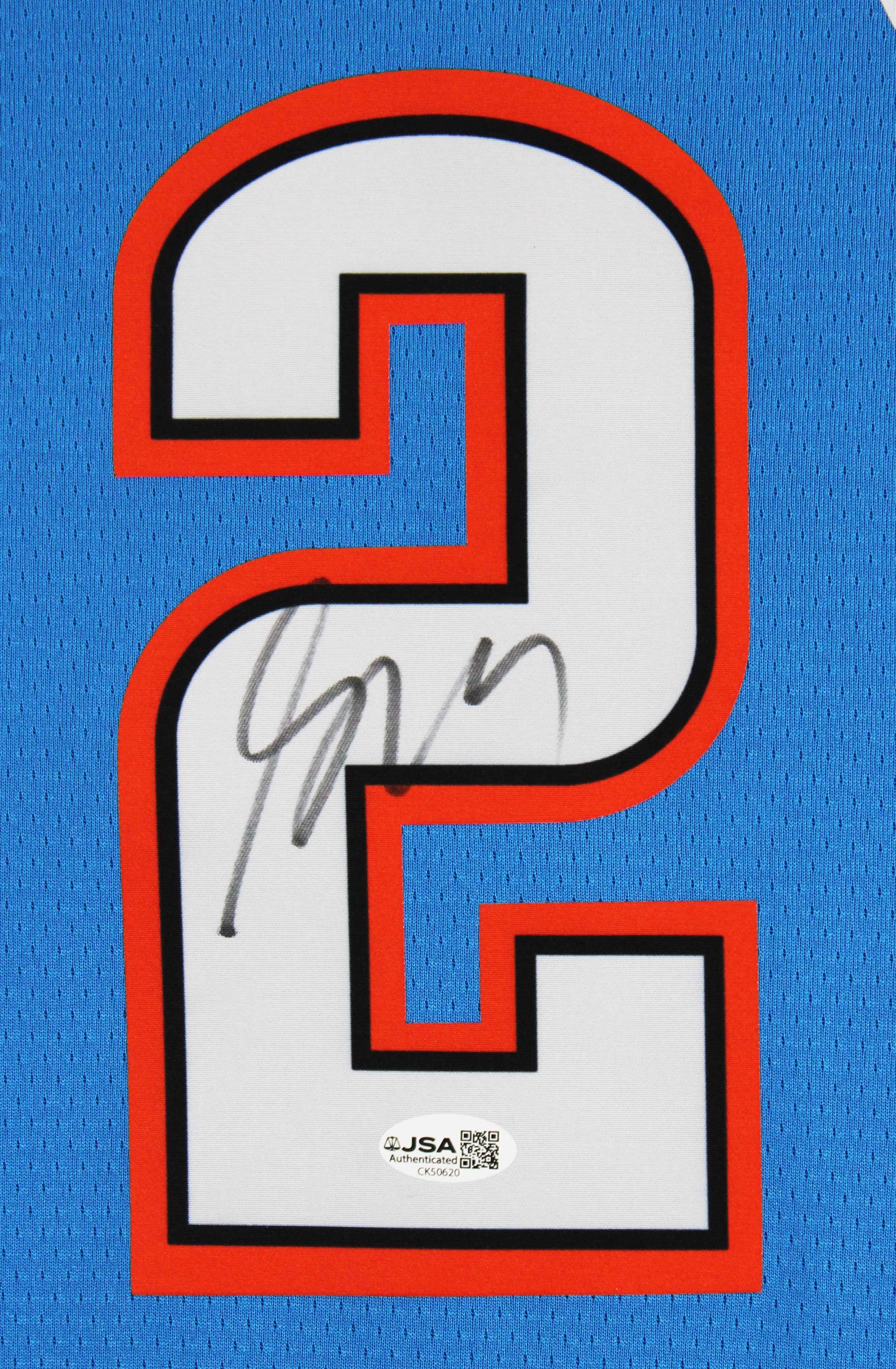 Thunder Shai Gilgeous-Alexander Signed Blue Nike Finals Ed. Framed Jersey JSA