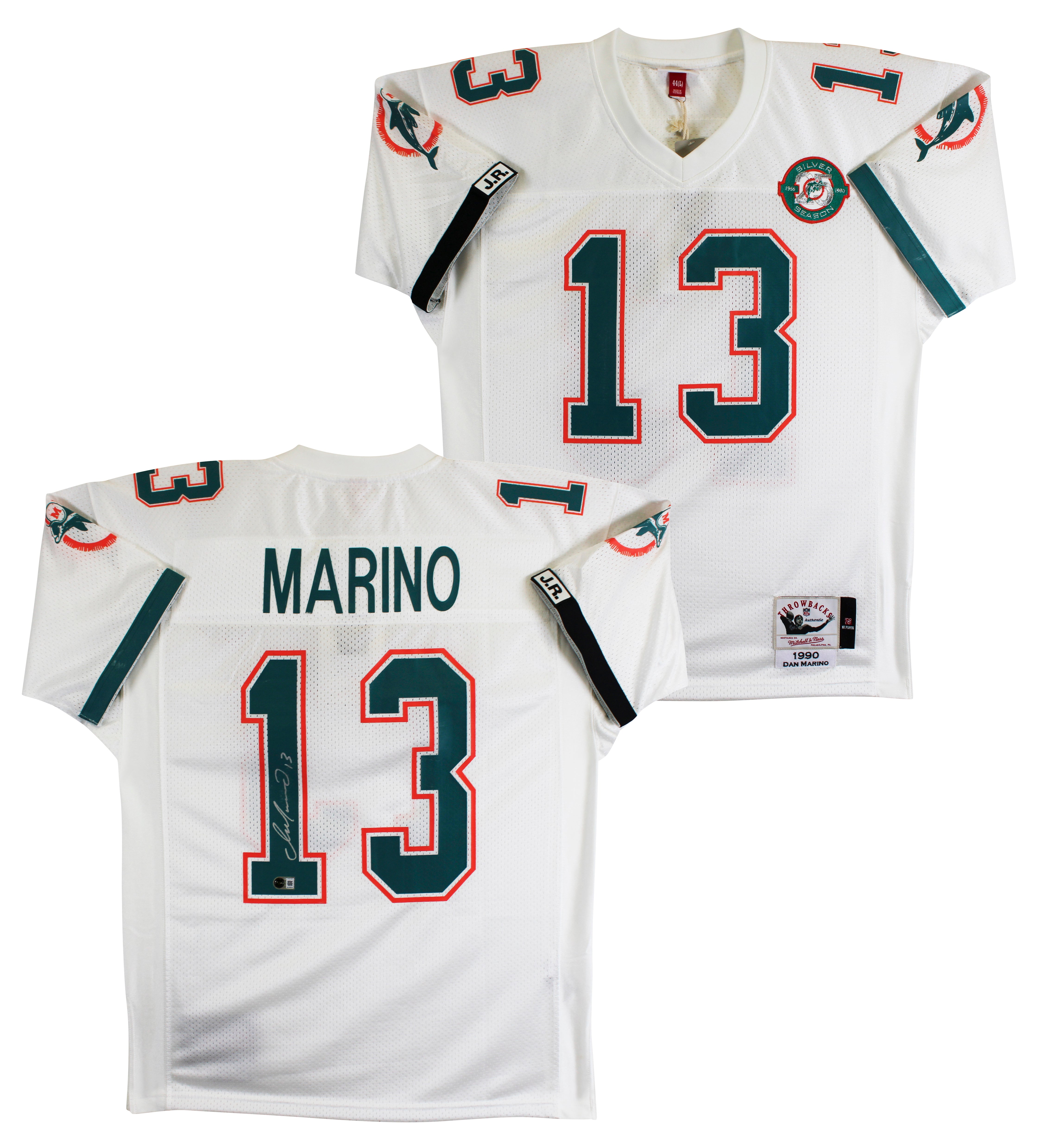 Dolphins Dan Marino Signed White 1990 TB M&N Authentic Jersey BAS #BY031302