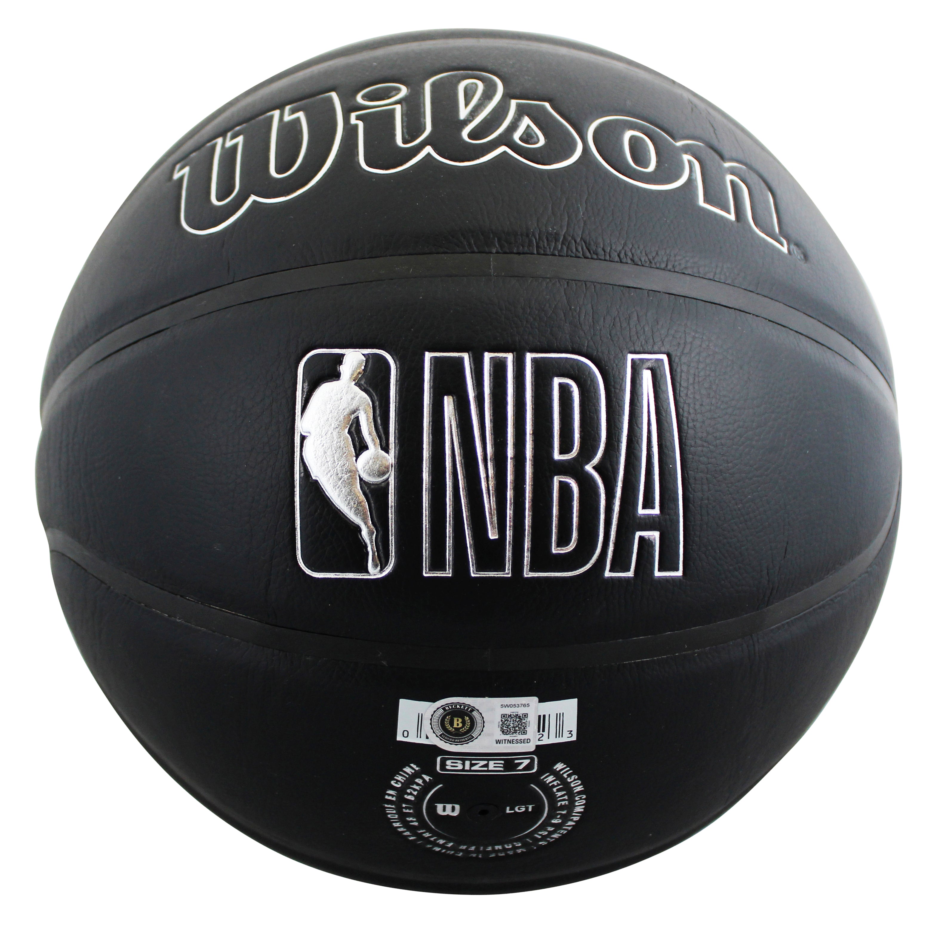 Lakers Magic Johnson Authentic Signed Black Wilson Logo Basketball BAS Witnessed