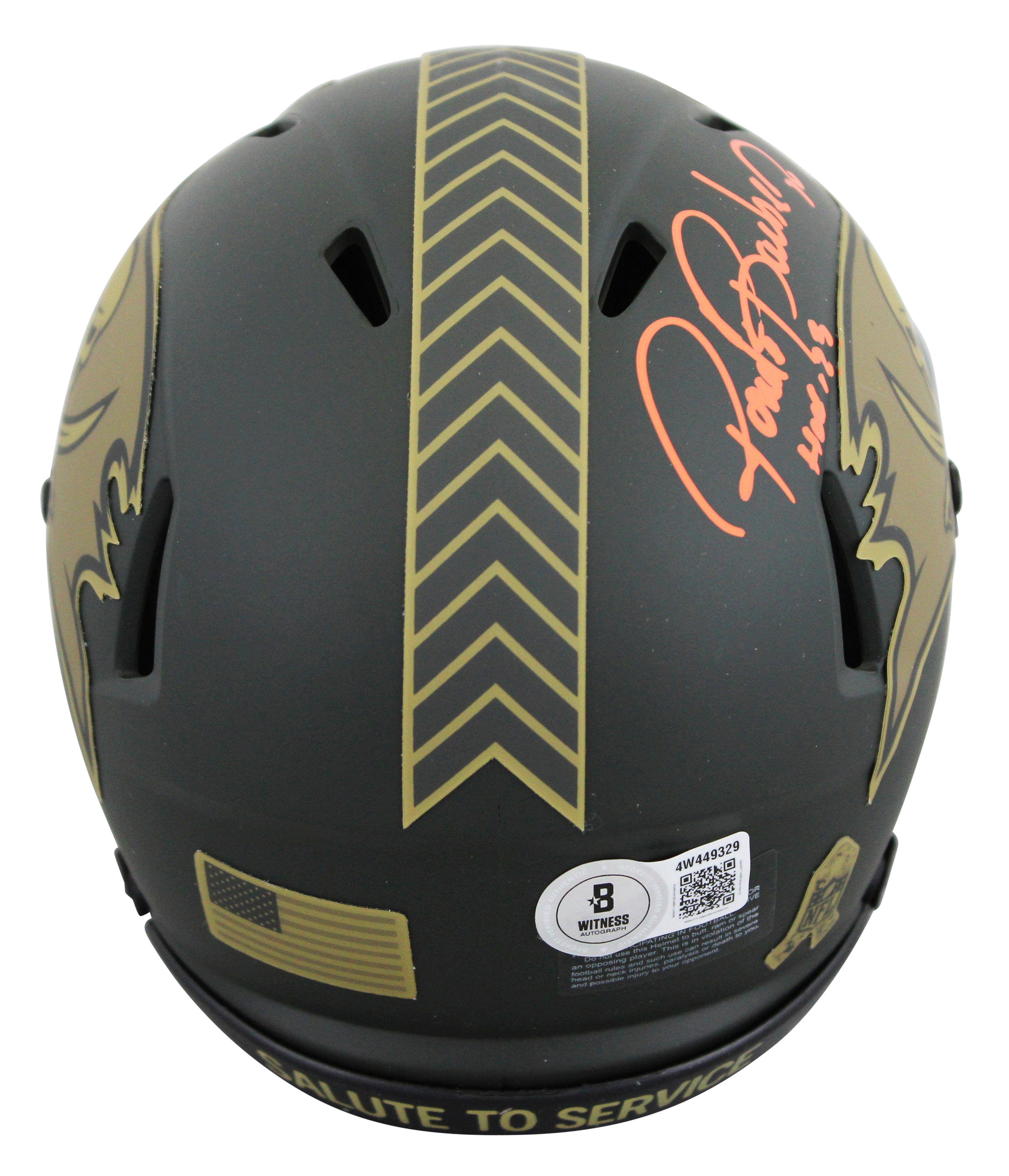 Buccaneers Ronde Barber "HOF 23" Signed STS IV Speed Mini Helmet BAS Witnessed
