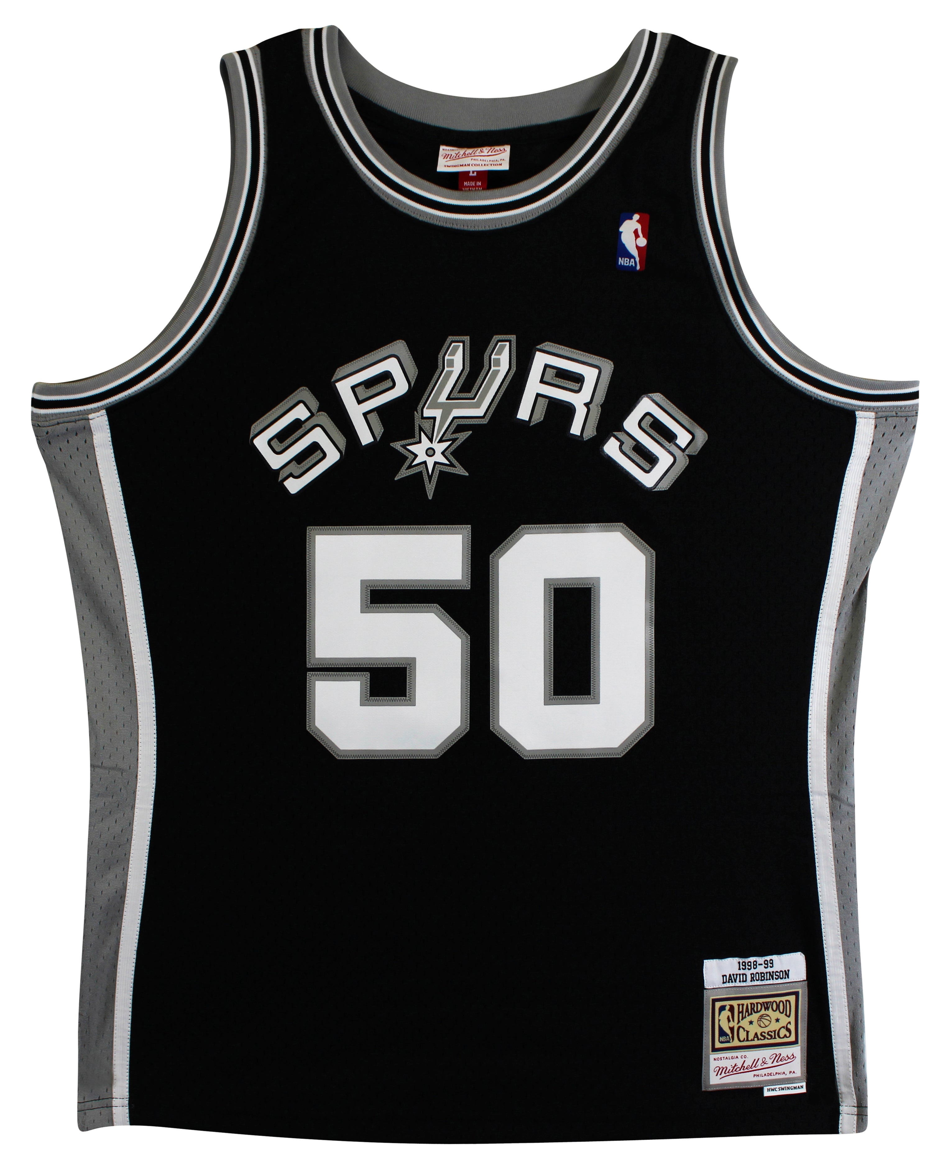 Spurs David Robinson Signed Black 1998-99 M&N Swingman HWC Jersey Fanatics