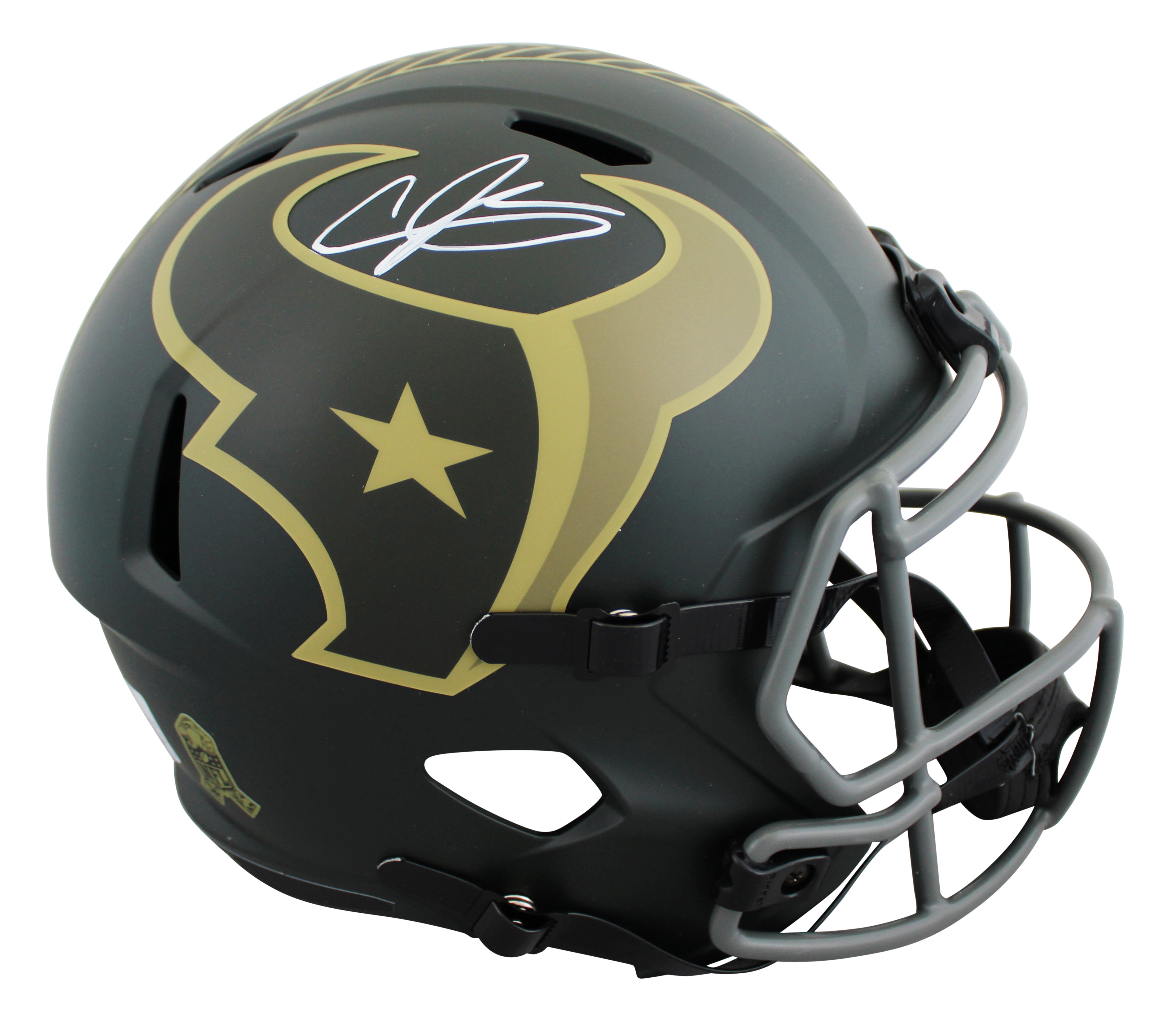 Texans Andre Johnson Signed STS IV Full Size Speed Rep Helmet BAS Witnessed