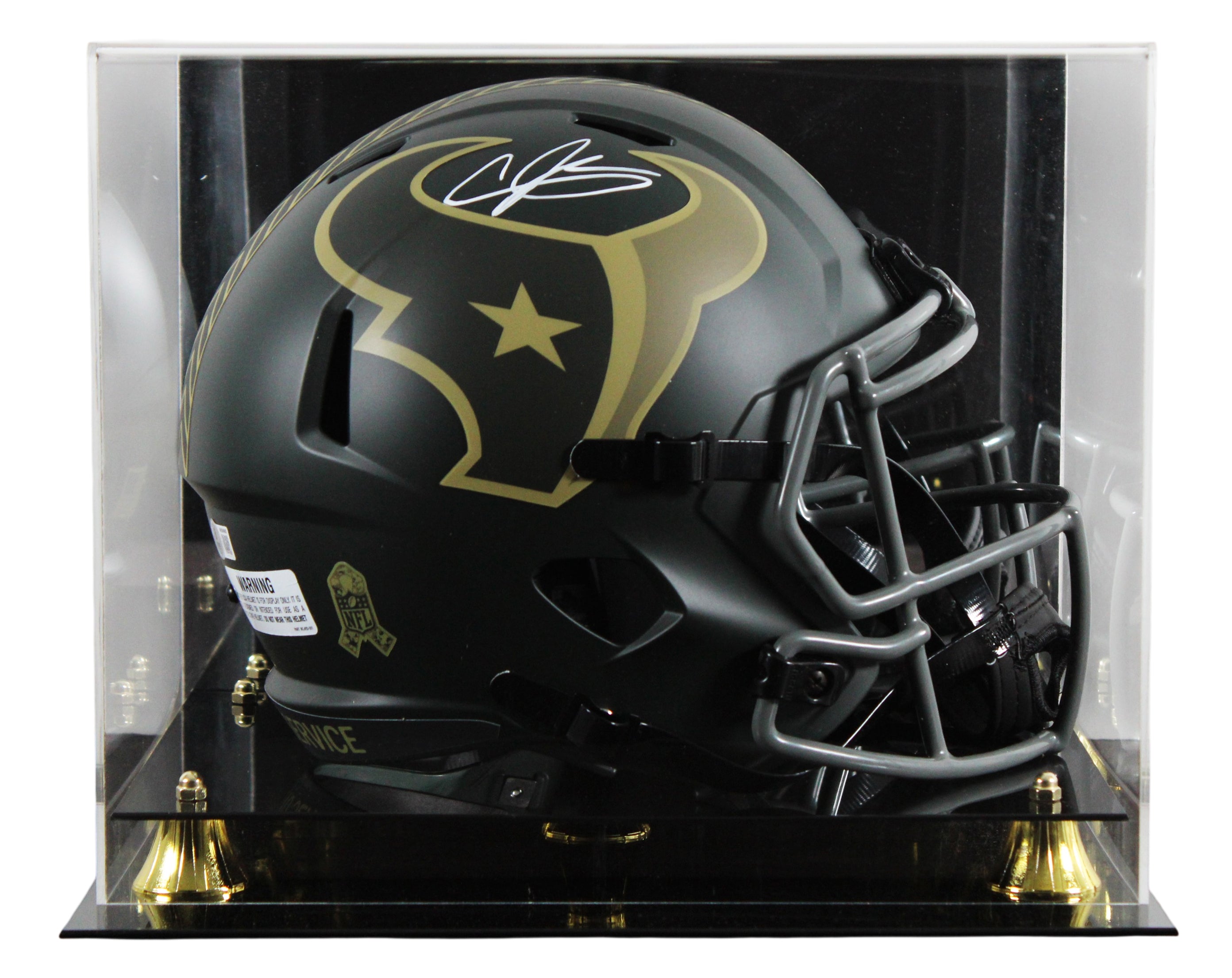 Texans Andre Johnson Signed STS IV Full Size Speed Rep Helmet W/ Case BAS Wit