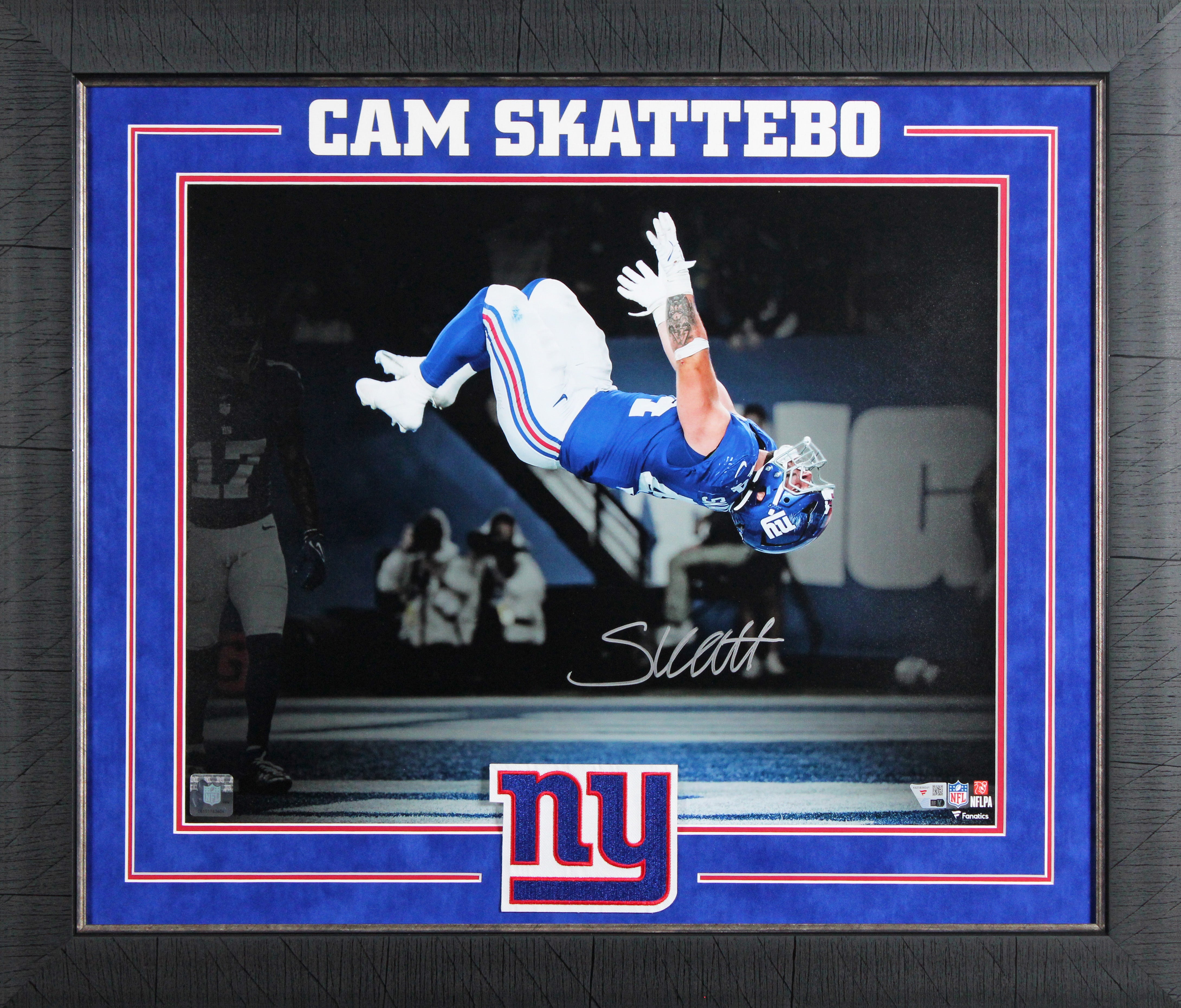Giants Cam Skattebo Signed 16x20 Horizontal Spotlight Framed Photo Fanatics