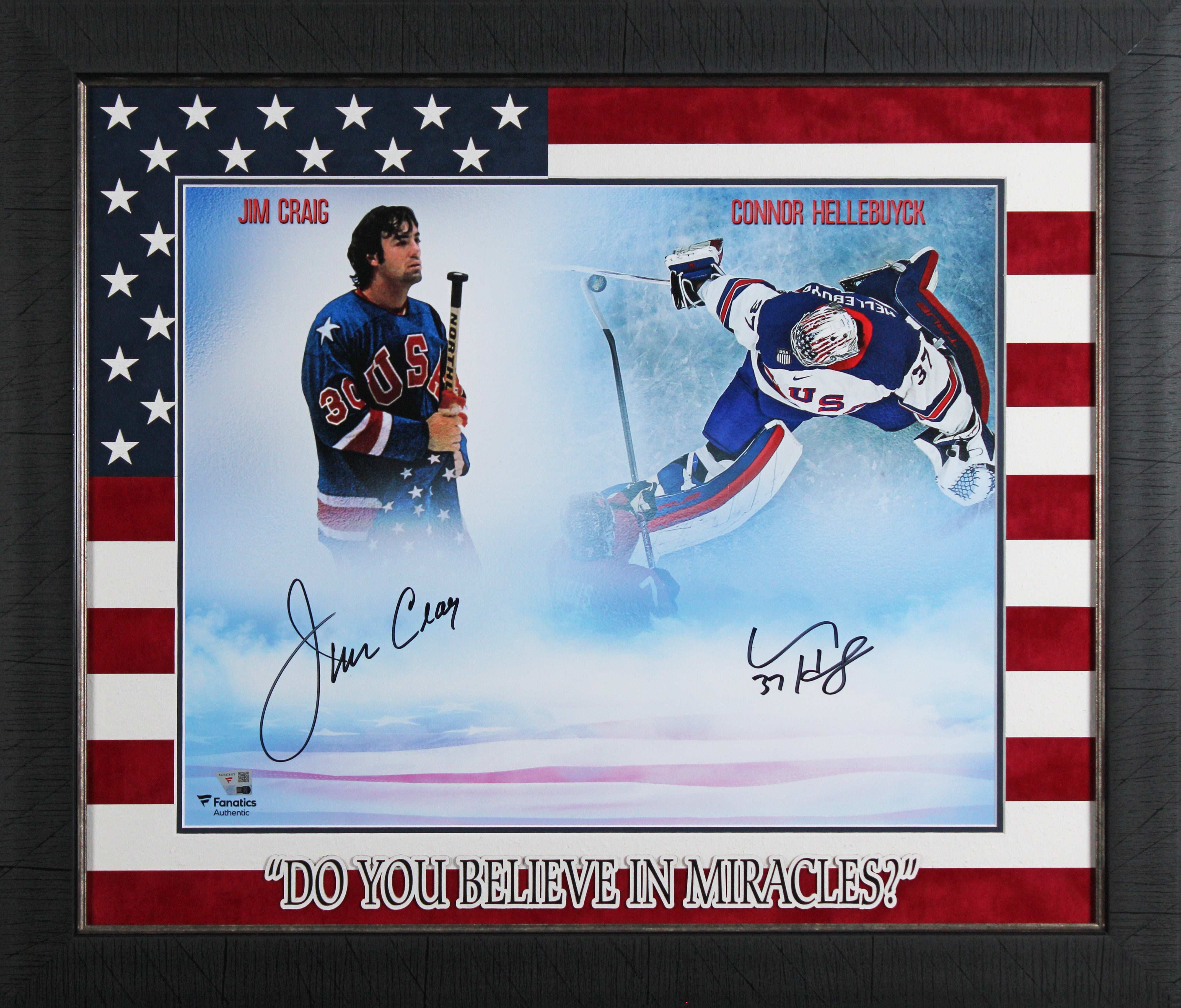 Jim Craig & Connor Hellebuyck Team USA Signed 16x20 Framed Photo Fanatics
