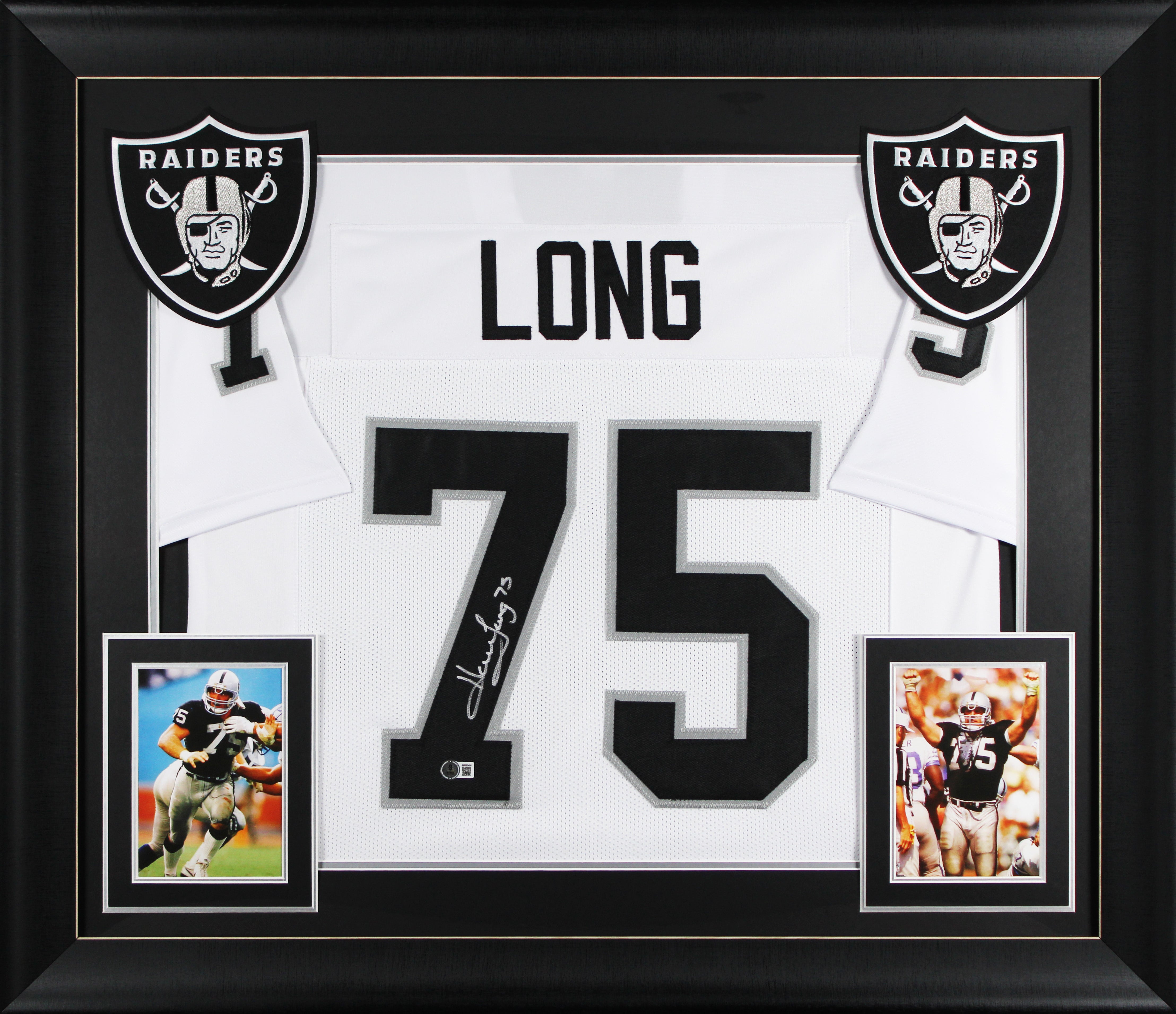 Howie Long Authentic Signed White Pro Style Framed Jersey BAS Witnessed