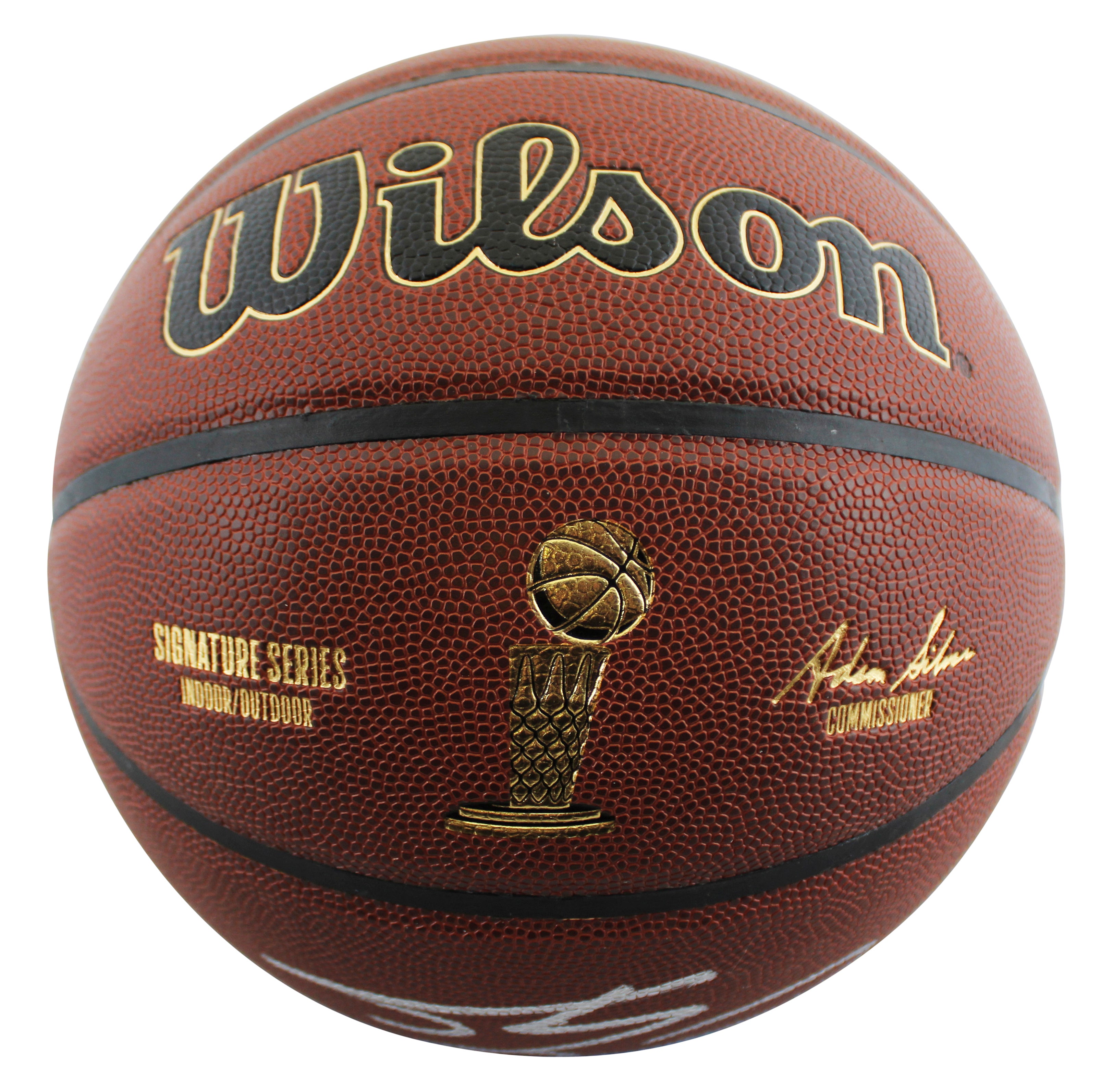Lakers Shaquille O'Neal Signed Wilson Trophy Series Basketball W/ Case BAS Wit