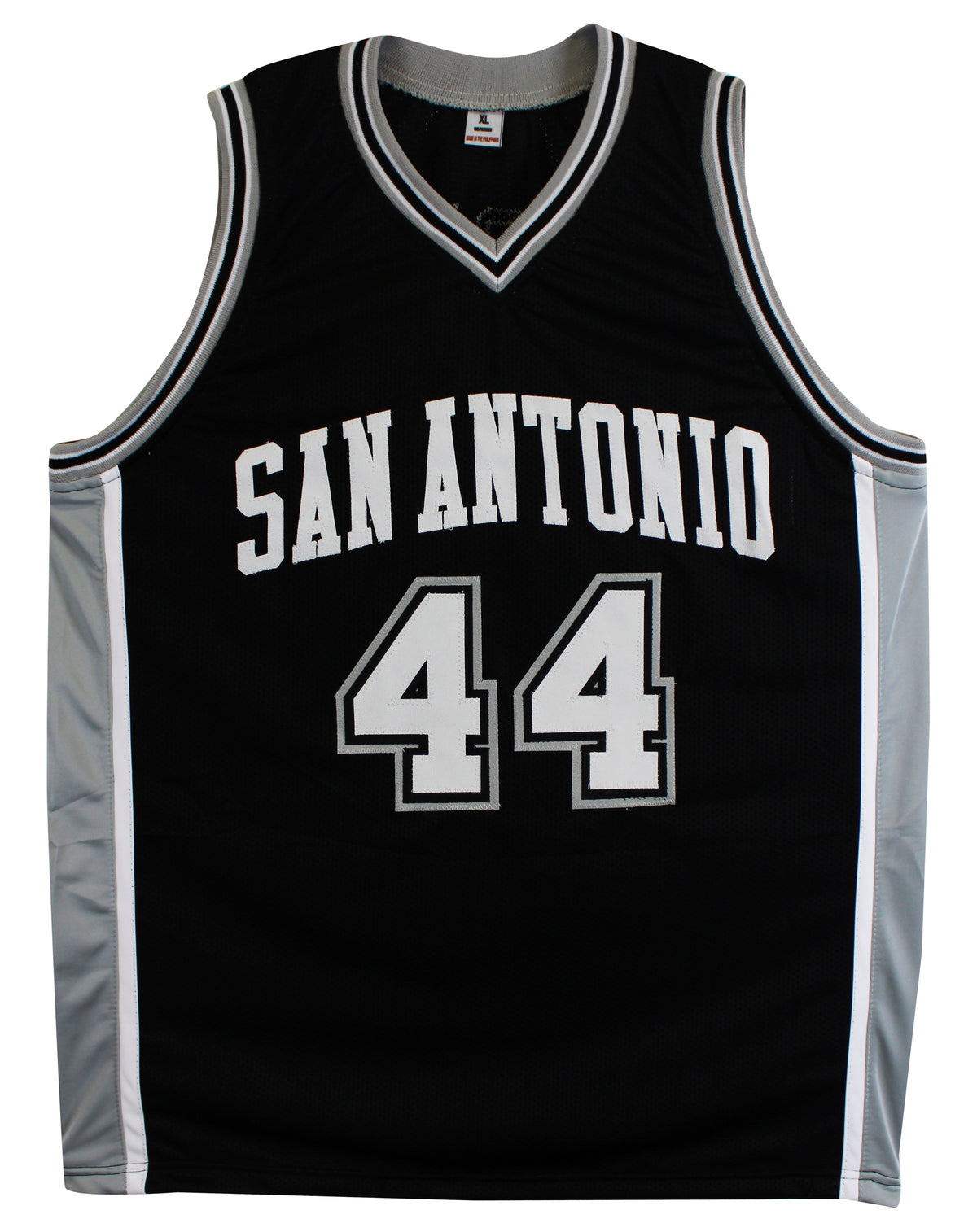 George Gervin Authentic Signed Black Pro Style Jersey Autographed JSA Witness