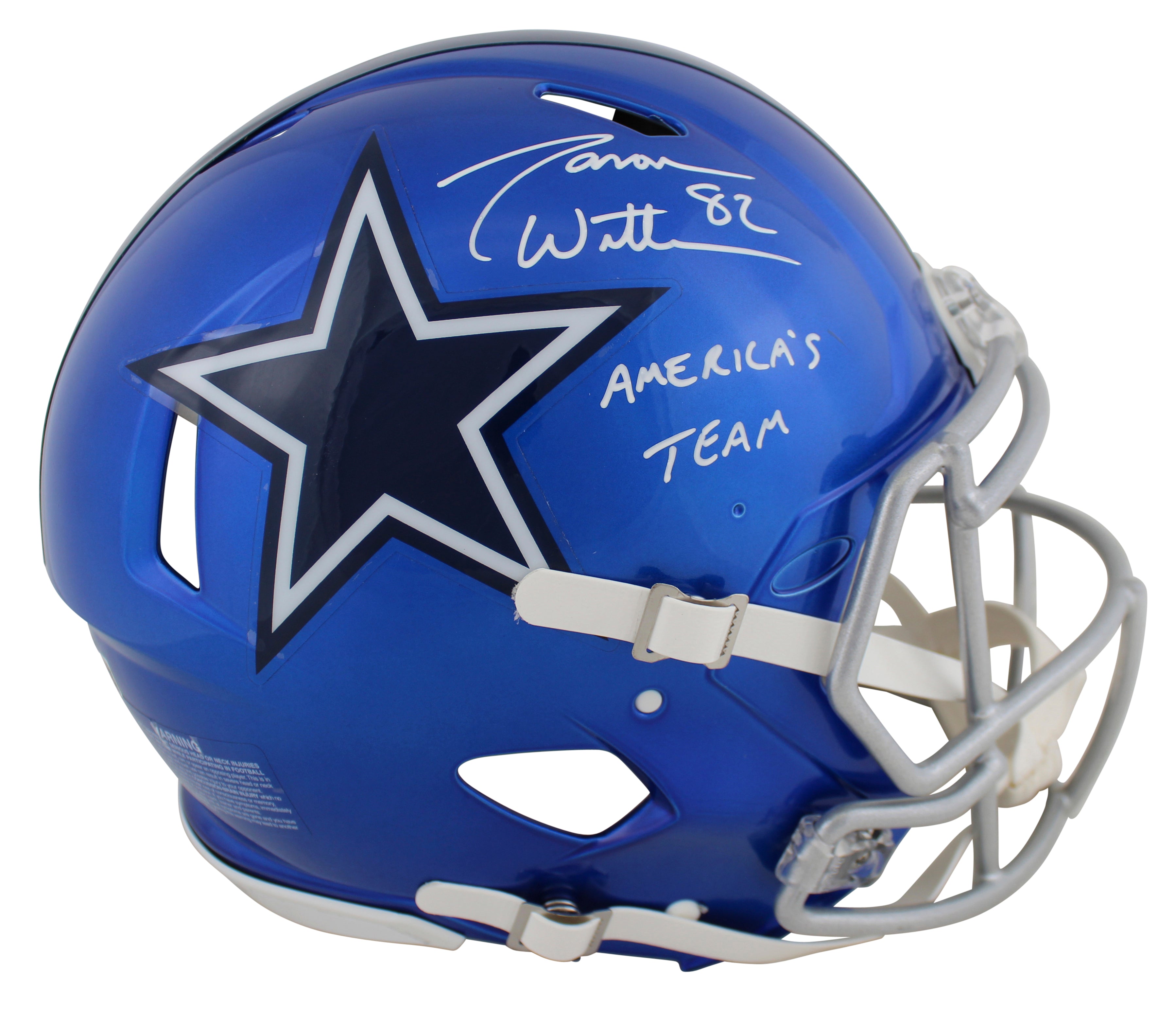 Cowboys Jason Witten Signed Flash Full Size Speed Proline Helmet W/ Case BAS Wit