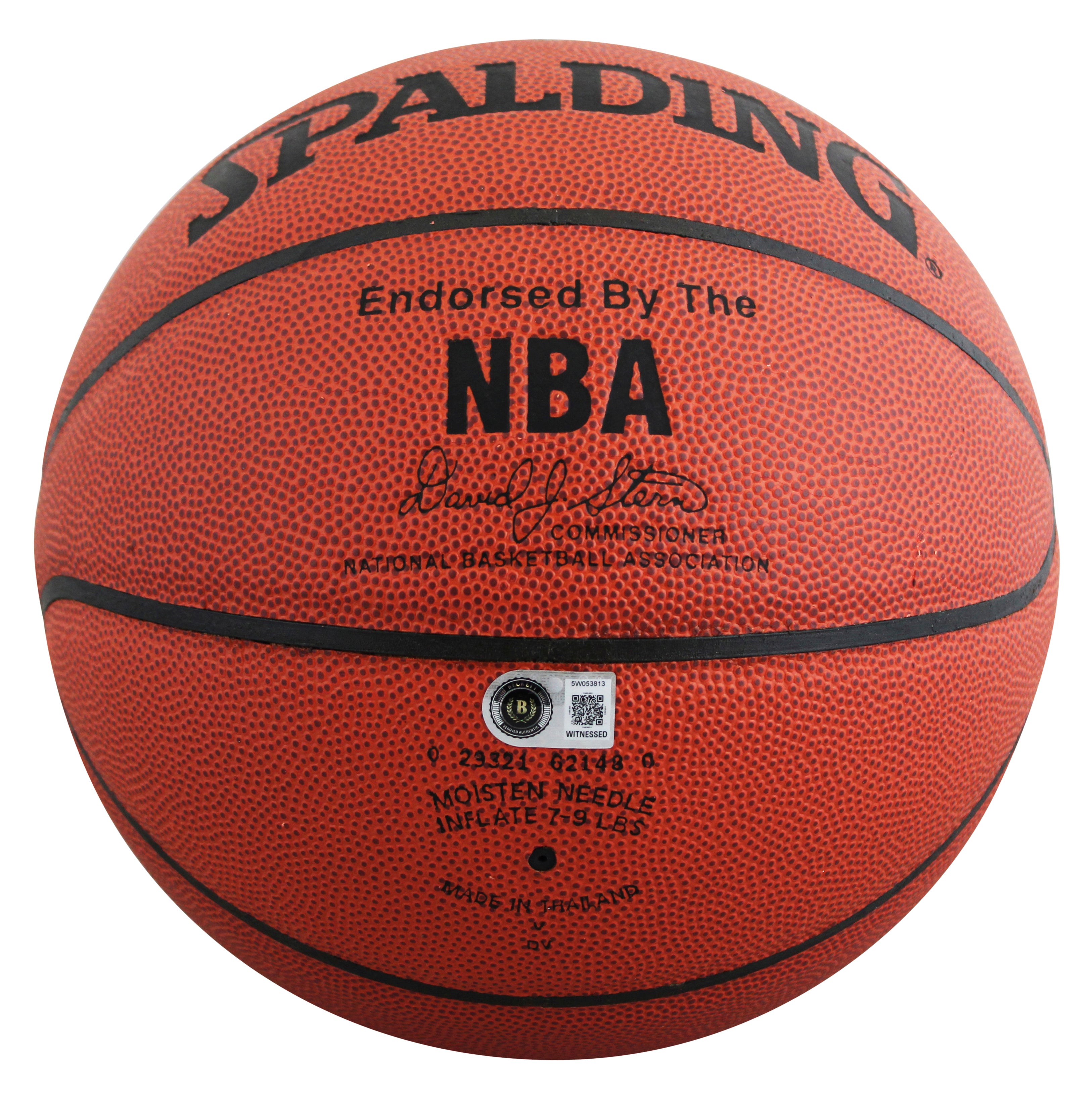 Lakers Magic Johnson & Kareem Abdul-Jabbar Signed Basketball BAS Wit #5W053813