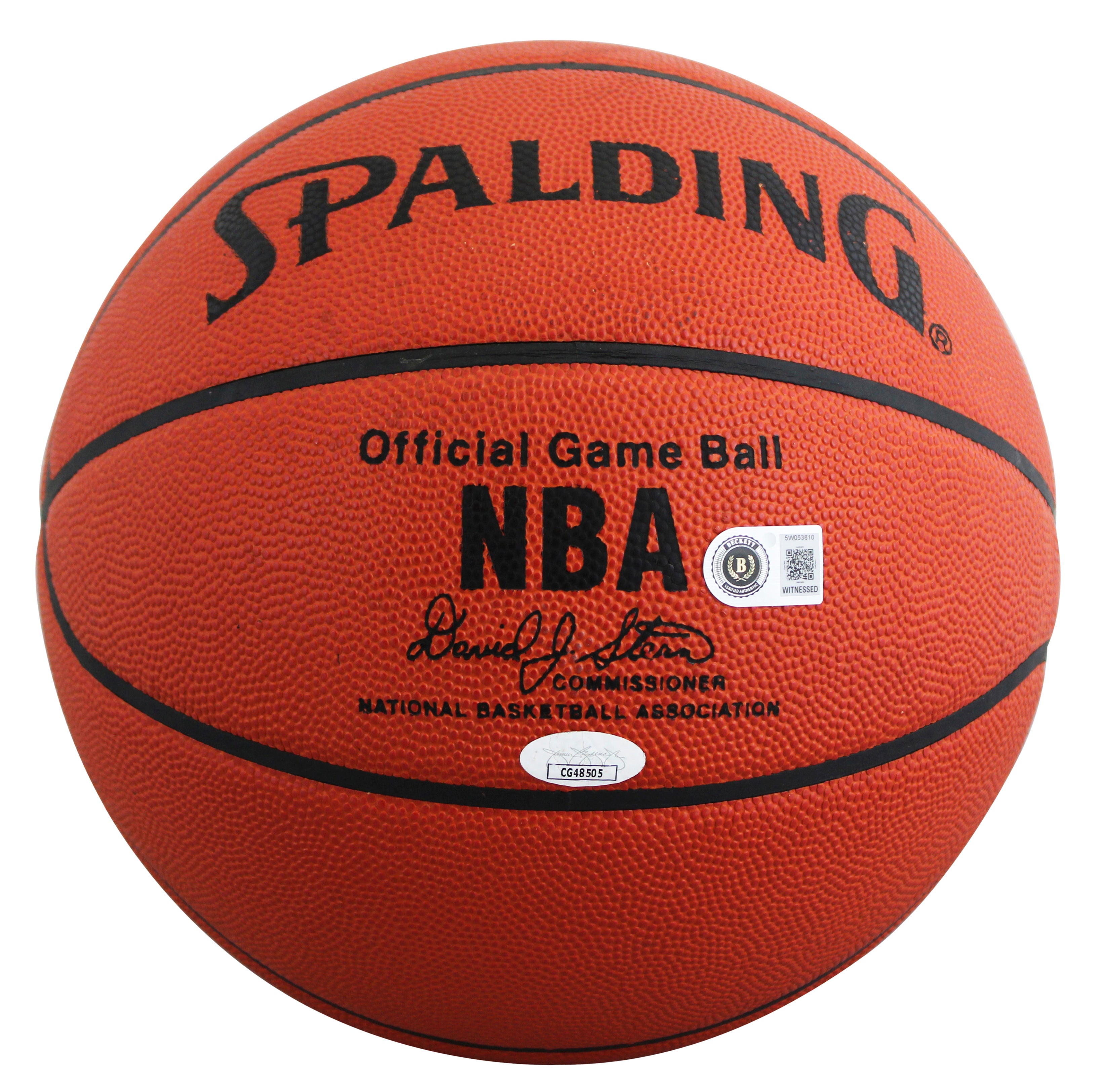 Lakers Magic Johnson & Kareem Abdul-Jabbar Signed Basketball BAS Wit #5W053810