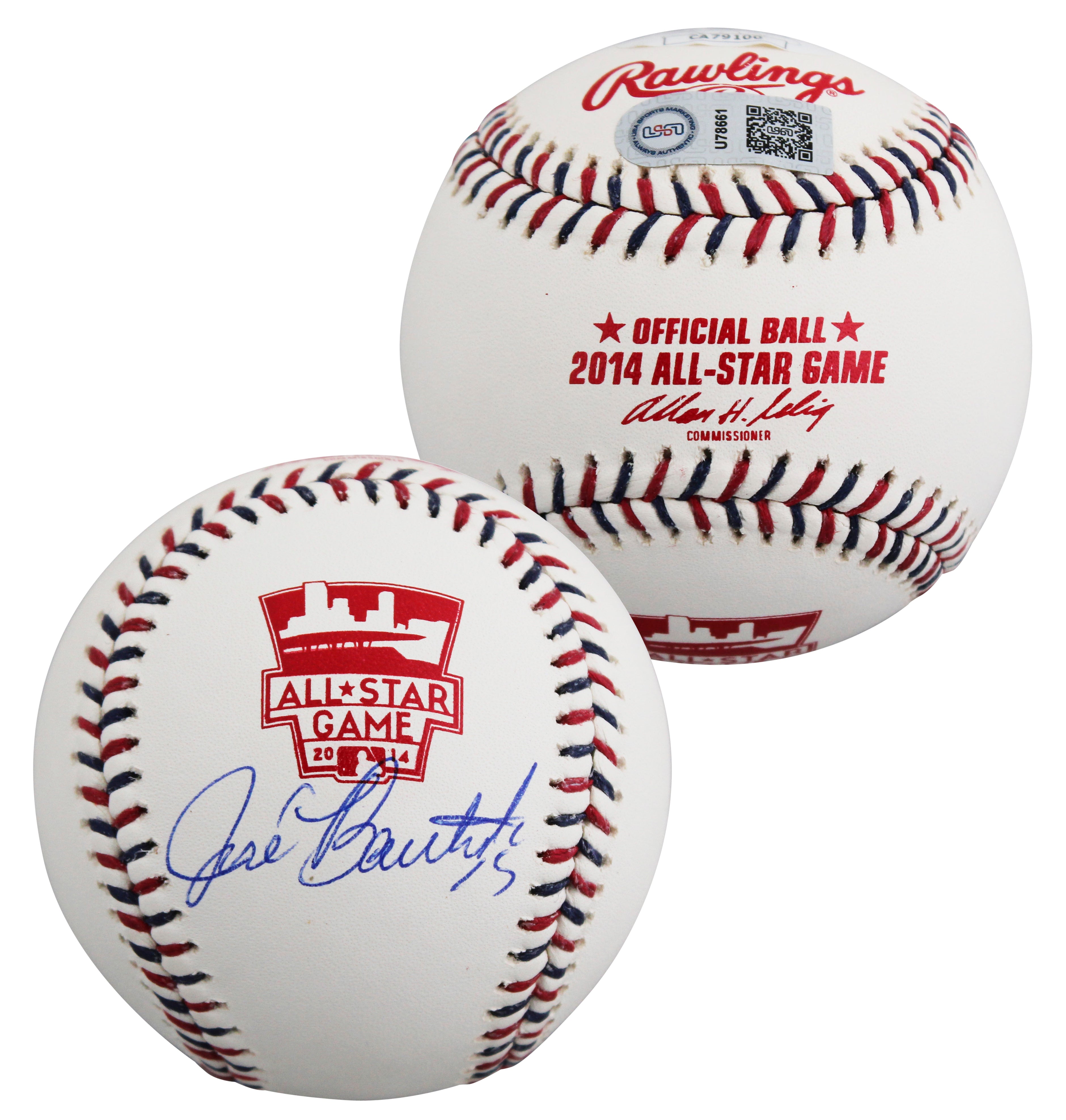 Blue Jays Jose Bautista Signed 2014 All-Star Game Logo Baseball W/ Case JSA