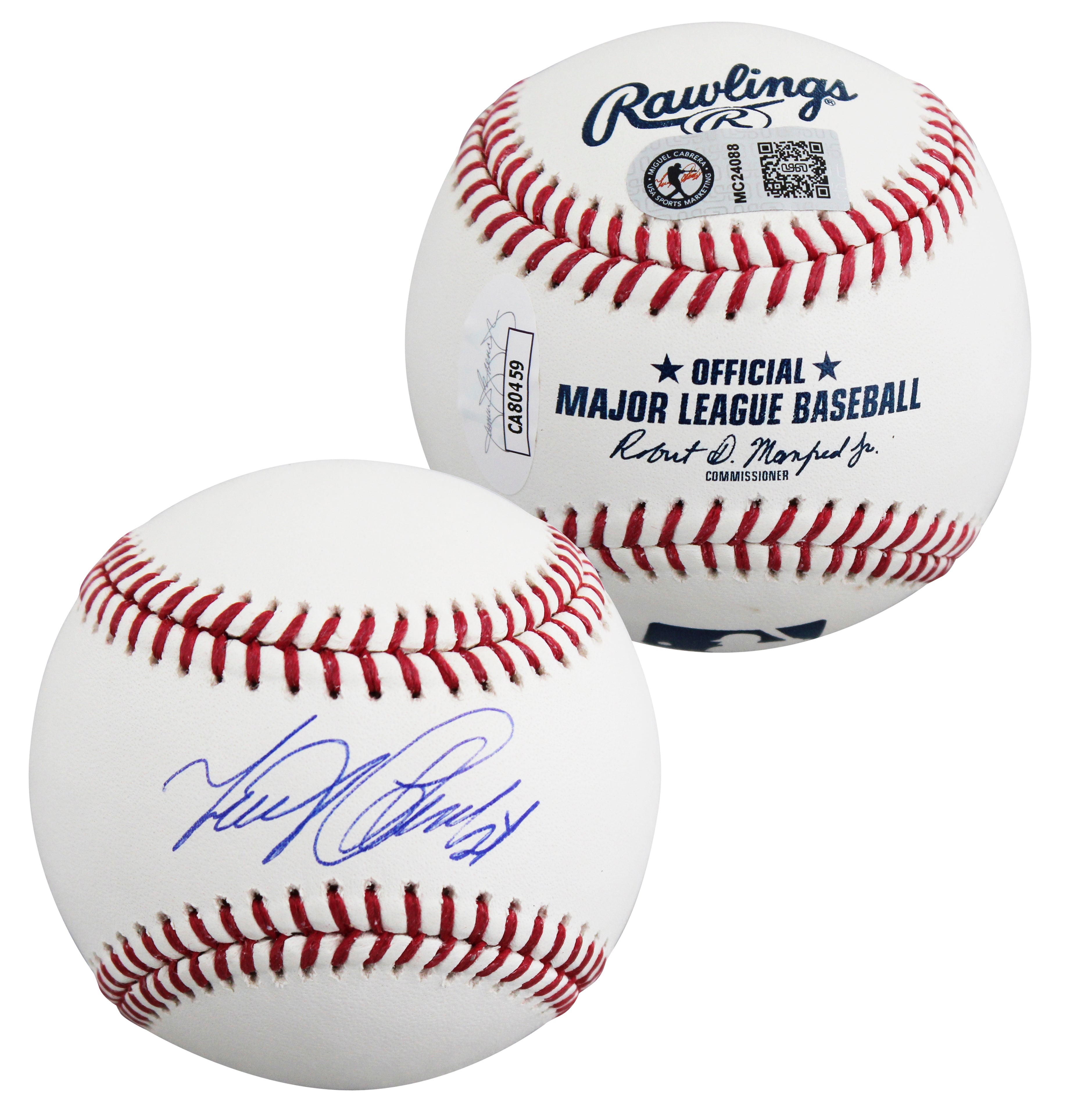 Tigers Miguel Cabrera Authentic Signed Robert Manfred OML Baseball JSA