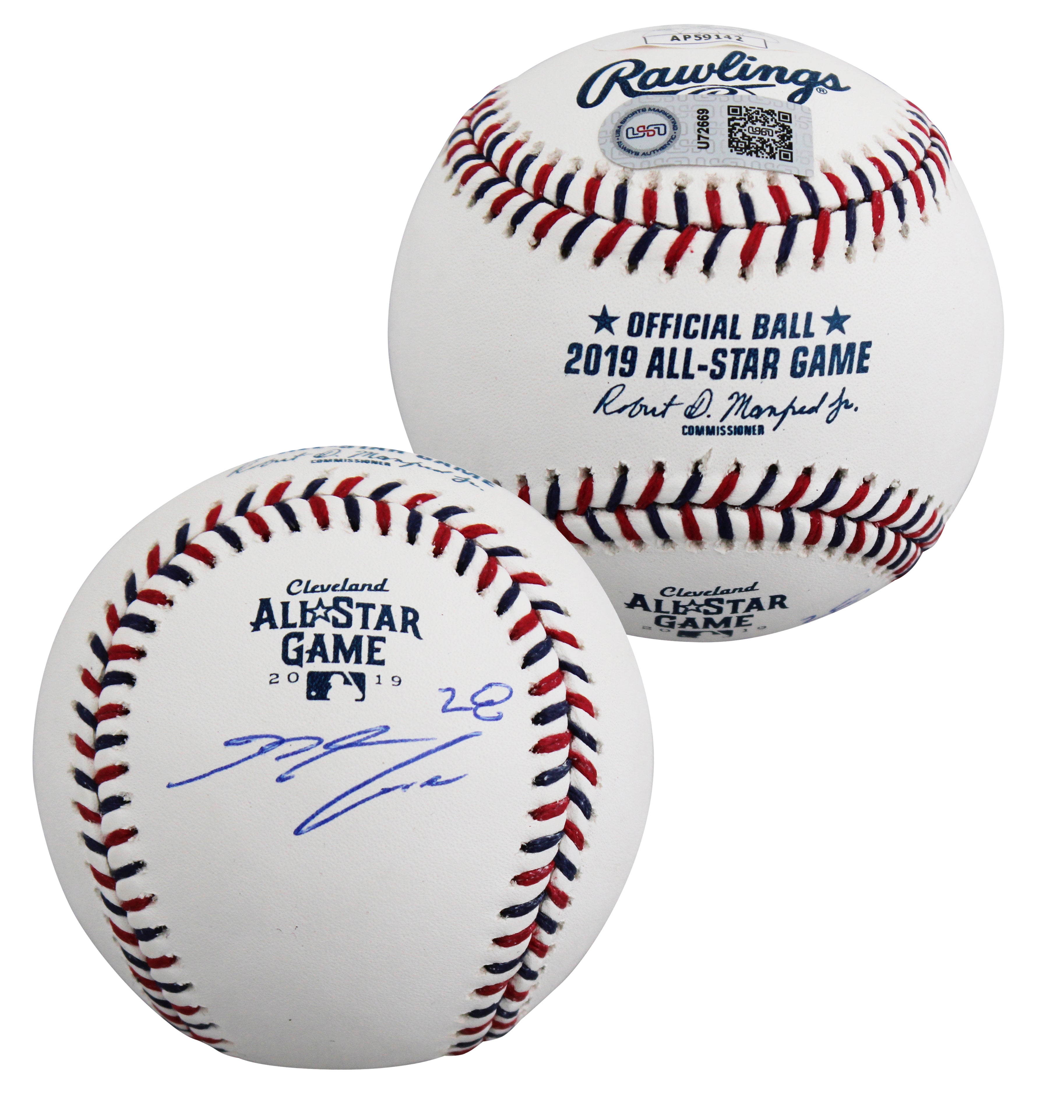 Rockies Nolan Arenado Authentic Signed 2019 All-Star Game Logo OML Baseball JSA