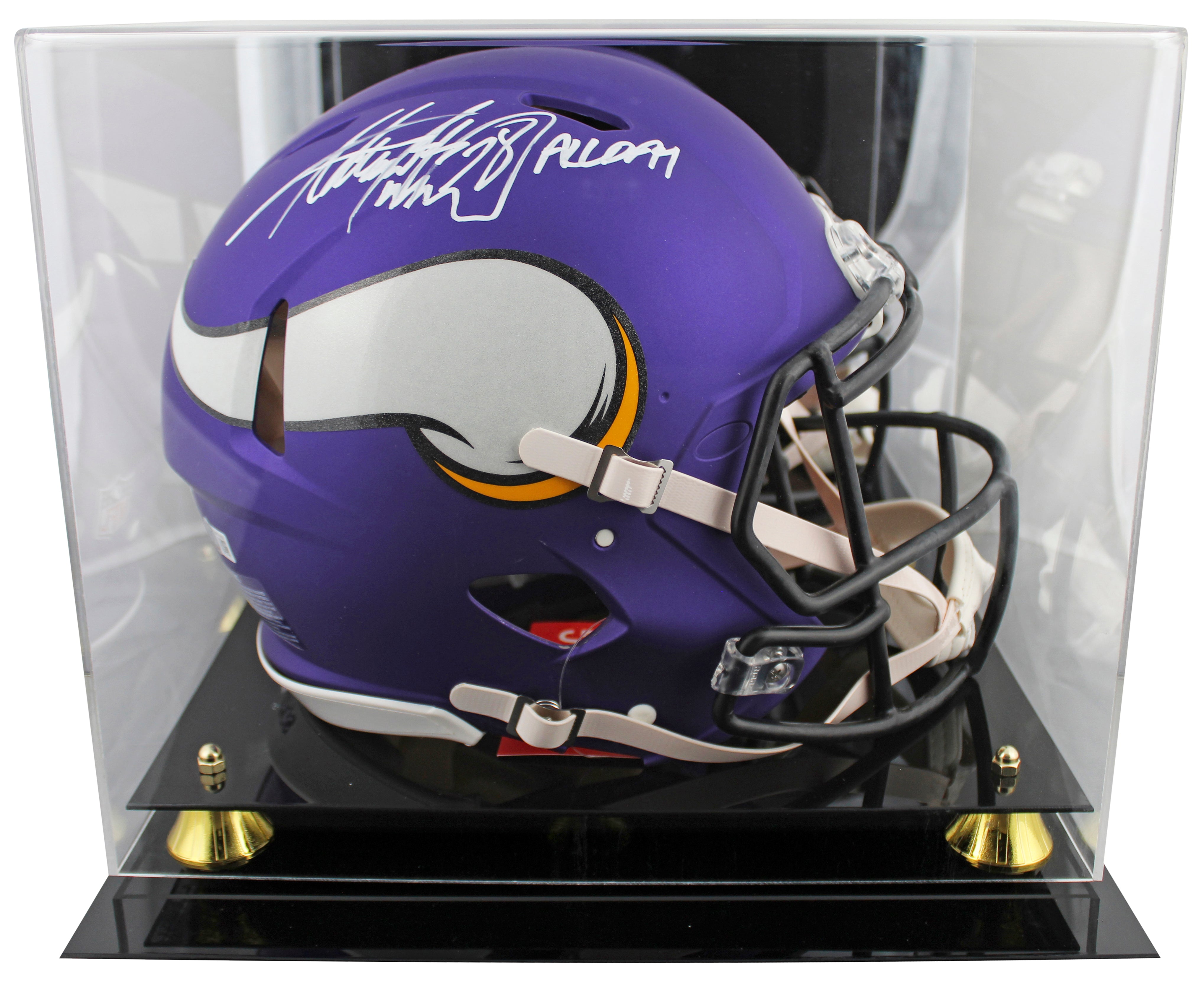 Vikings Adrian Peterson "All Day" Signed F/S Speed Proline Helmet W/ Case BAS W