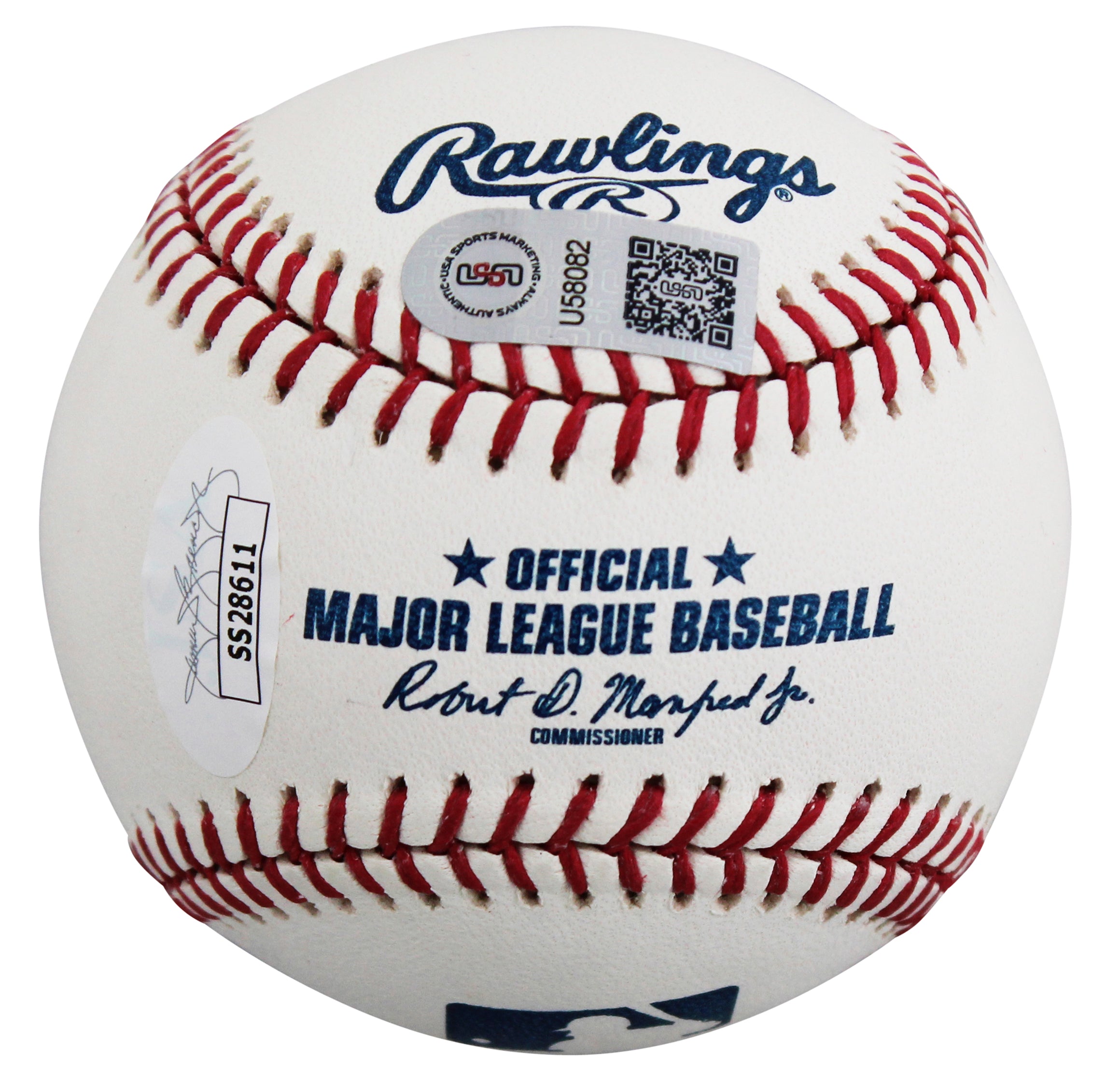 Angels Vladimir Guerrero "Vladdy" Signed Robert Manfred OML Baseball W/ Case JSA