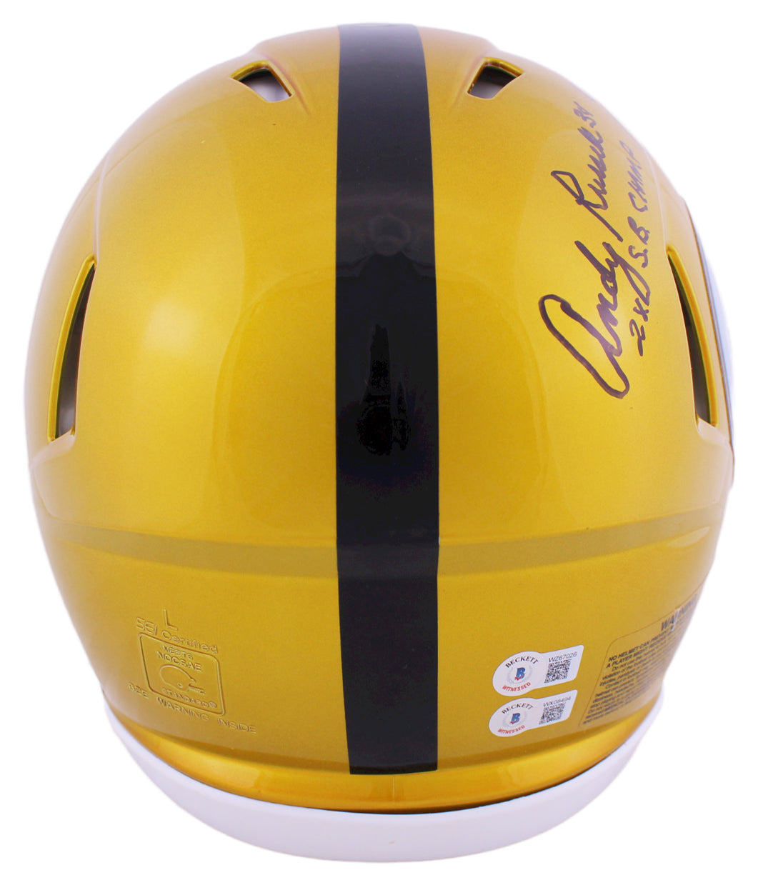 (3) Lambert, Ham & Russell Signed Flash F/S Speed Proline Helmet W/ Case BAS Wit