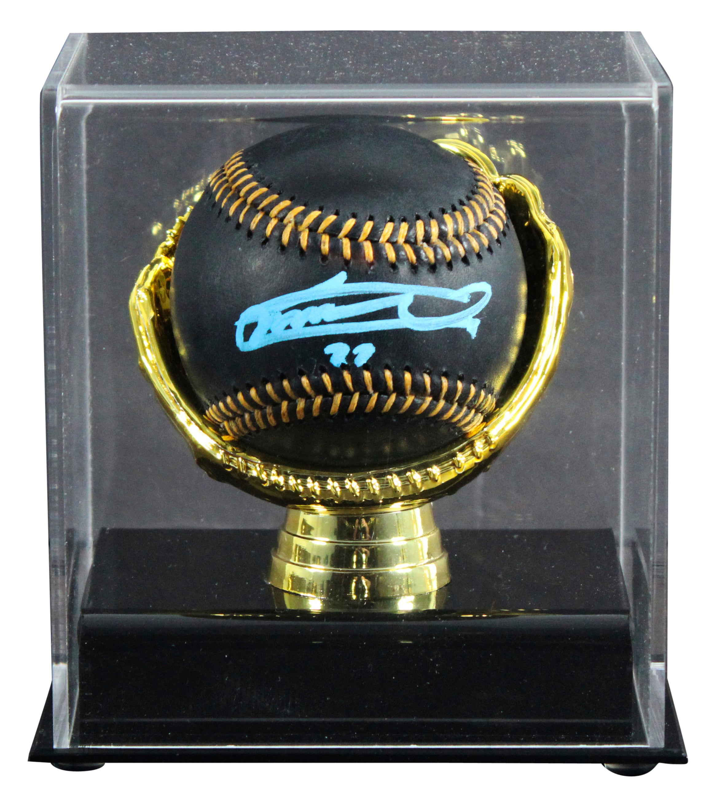 Blue Jays Vladimir Guerrero Jr. Signed Black OML Baseball W/ Case BAS Witnessed