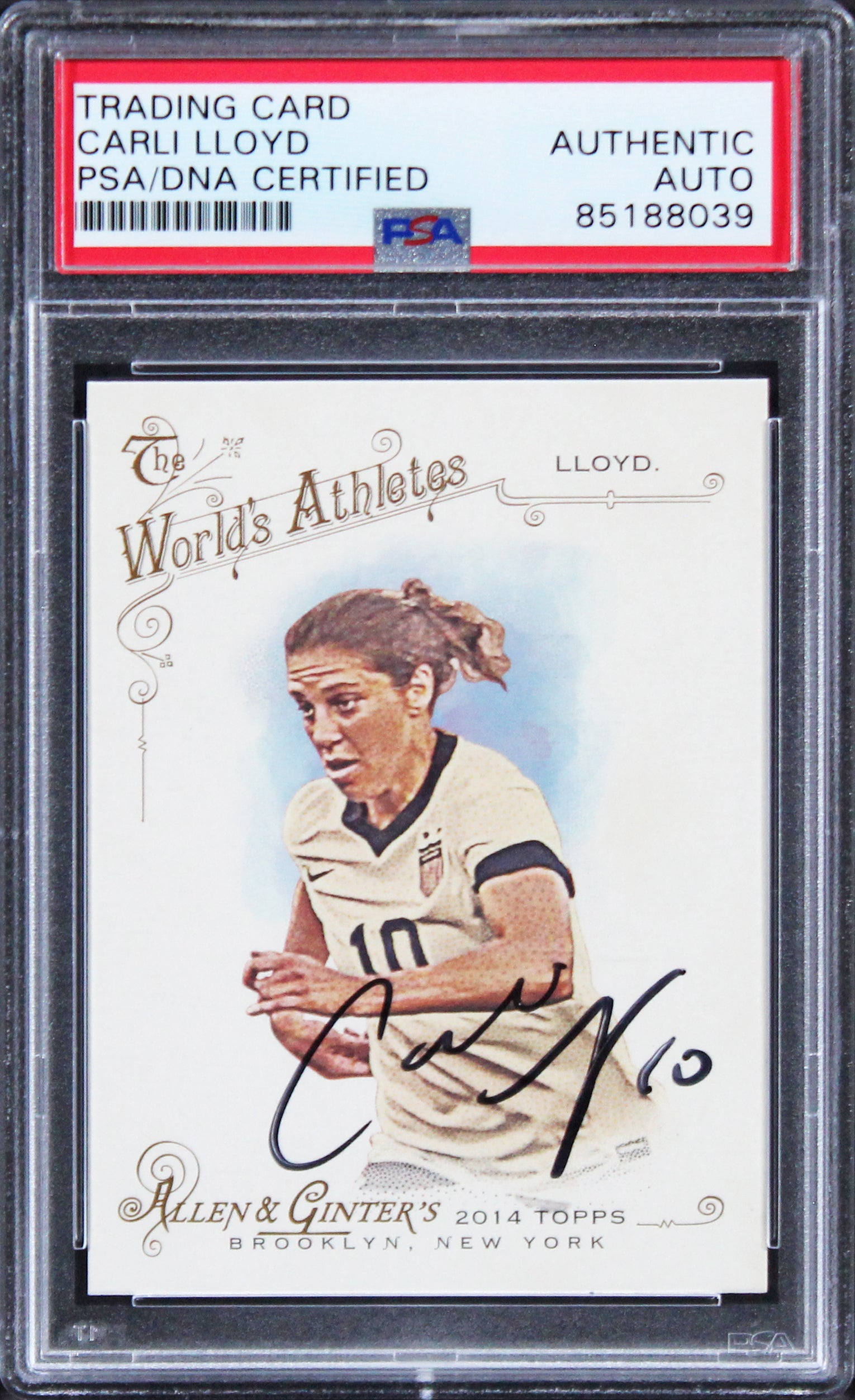 Team USA Carli Lloyd Signed 2014 Topps Allen & Ginter's #214 Card PSA/DNA Slab