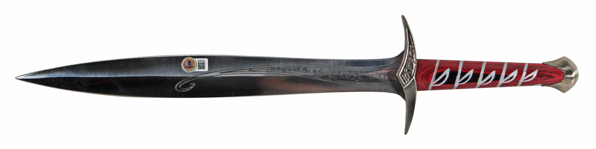 Elijah Wood & Sean Astin LOTR Signed Sting Sword with Sheath & Display BAS