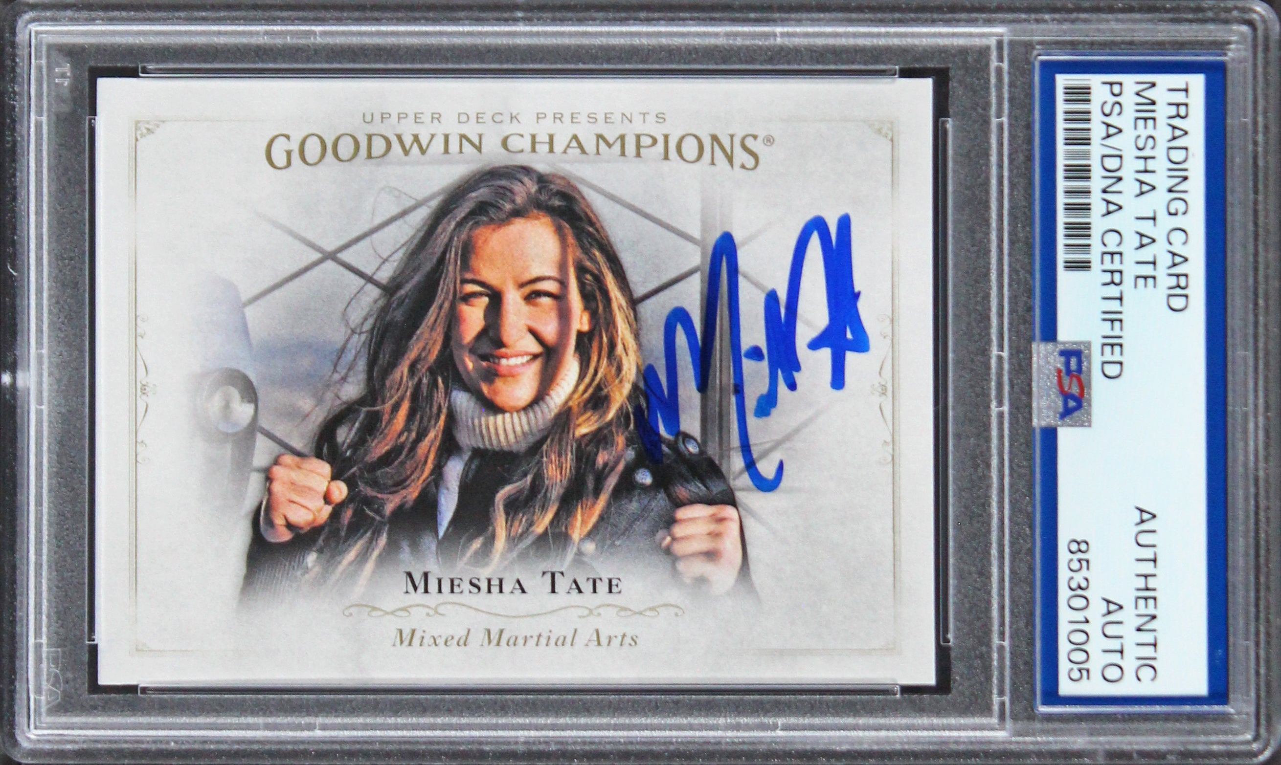 Miesha Tate Signed 2016 Upper Deck Goodwin Champions #64 Card PSA/DNA Slabbed