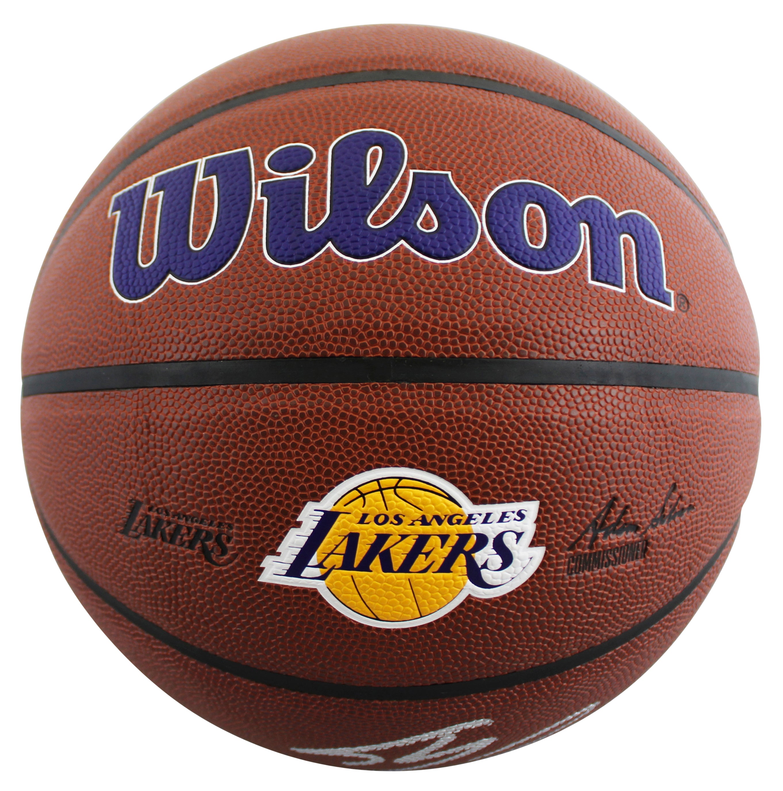 Lakers Shaquille O'Neal Signed Wilson Lakers Logo Brown Basketball BAS Witnessed