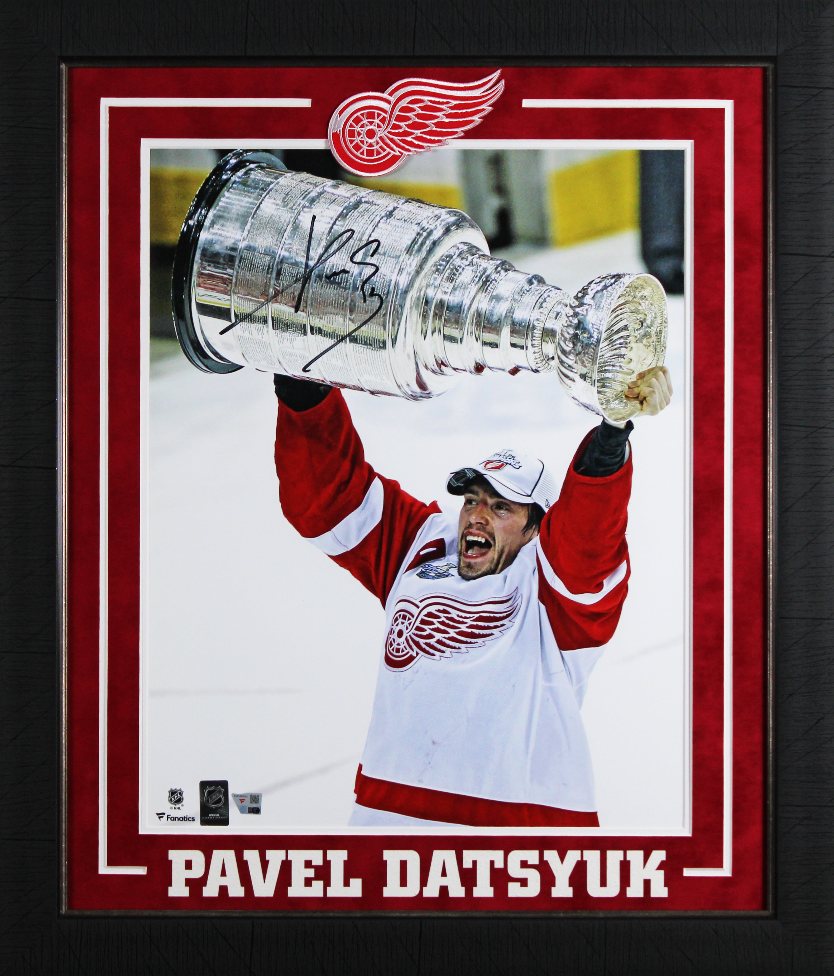 Red Wings Pavel Datsyuk Signed 16x20 Framed Vertical Stanley Cup Photo Fanatics