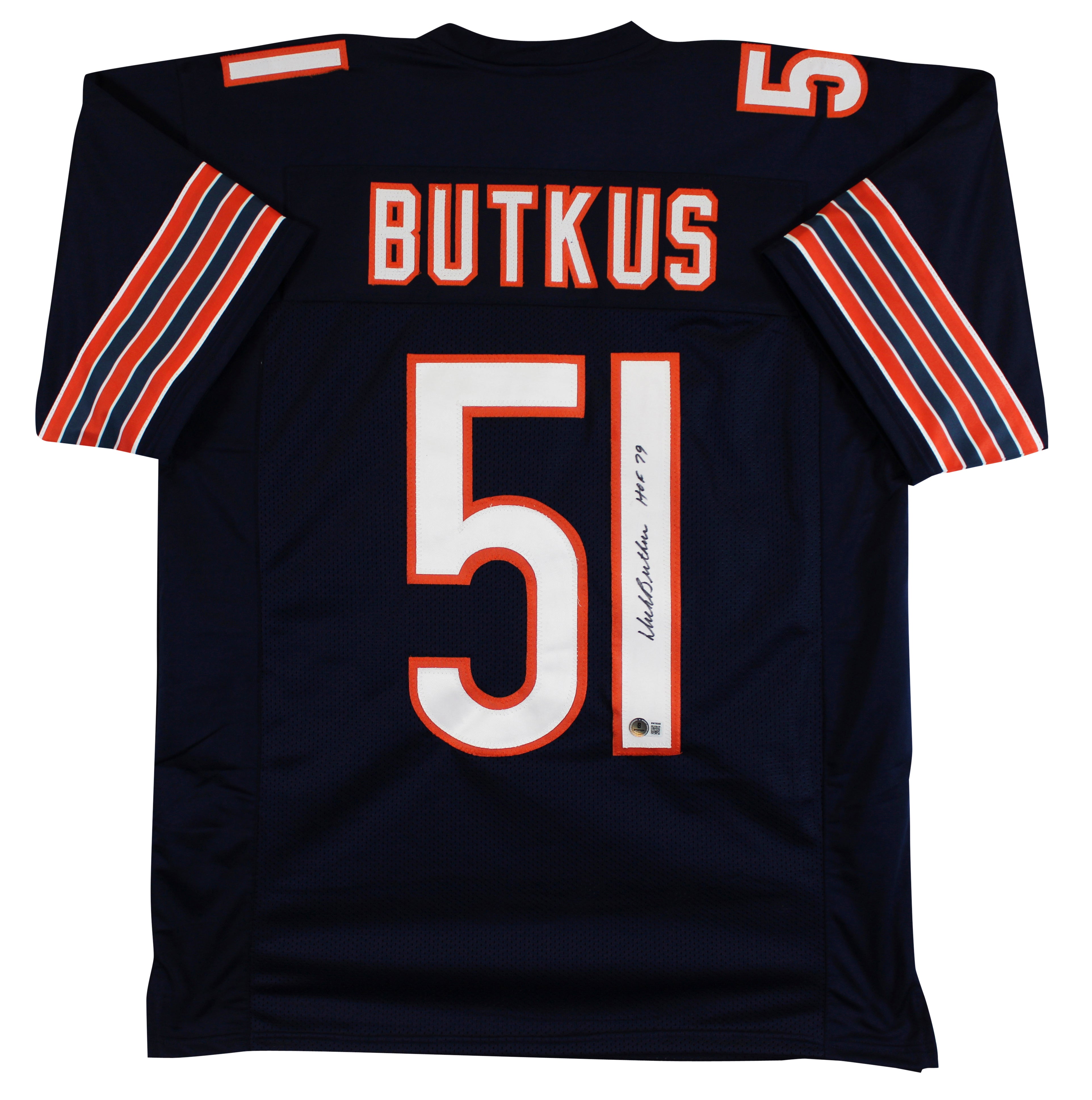 Dick Butkus "HOF 79" Authentic Signed Navy Blue Pro Style Jersey Autographed BAS