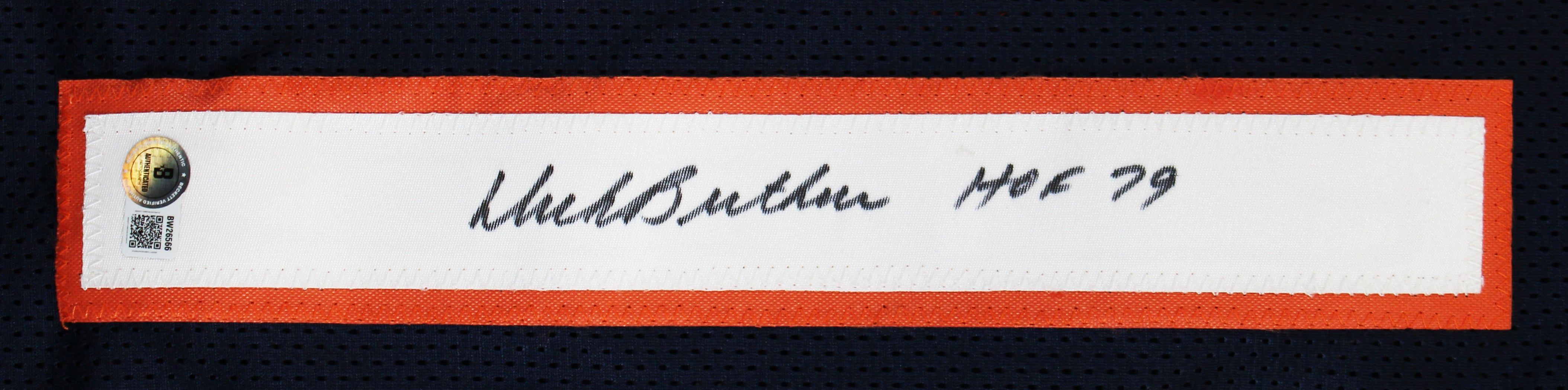 Dick Butkus "HOF 79" Authentic Signed Navy Blue Pro Style Framed Jersey BAS