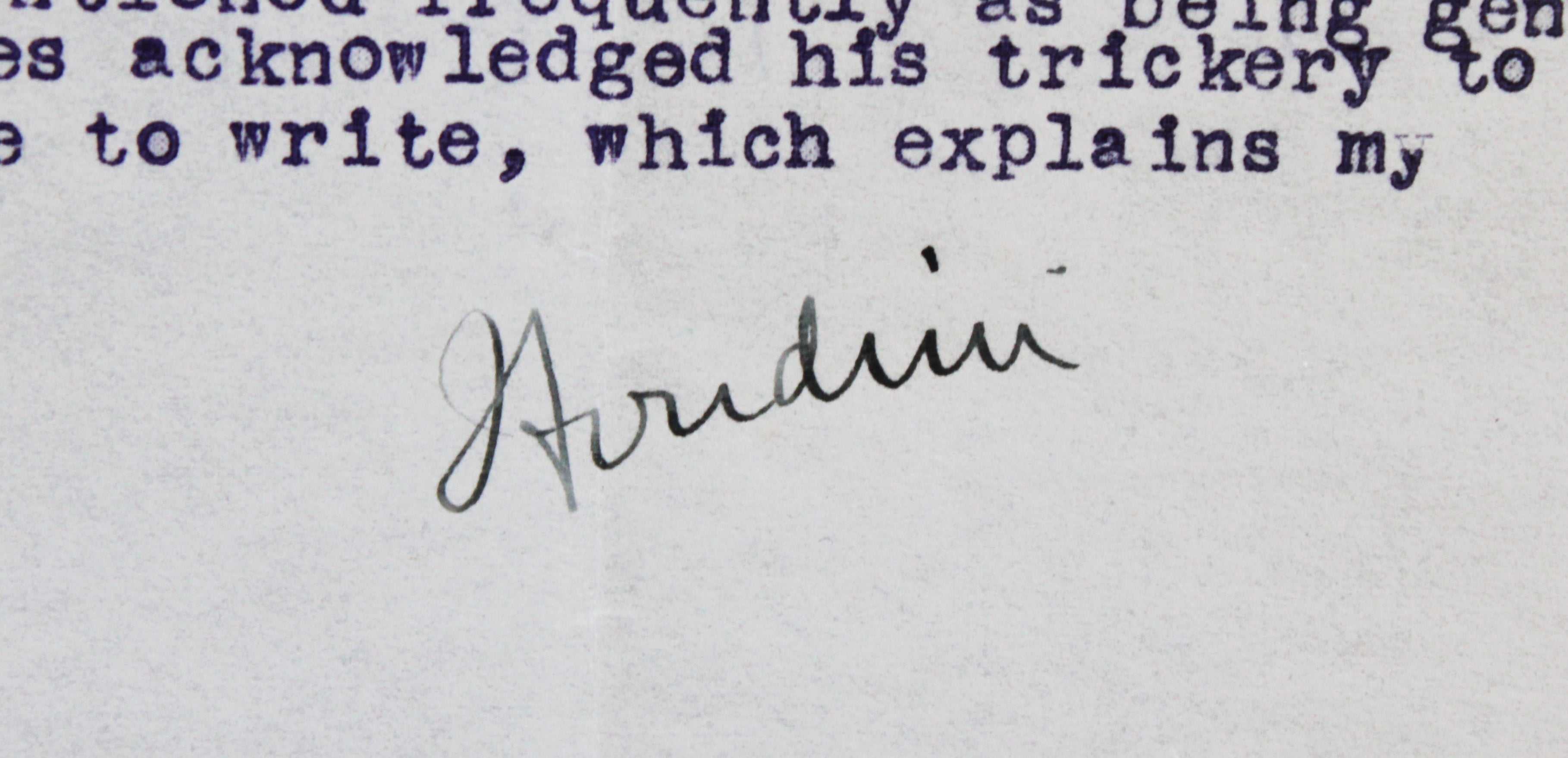 Harry Houdini Signed 5.5x8.25 2 Page Letter Dated July 7, 1926 BAS #AE13542