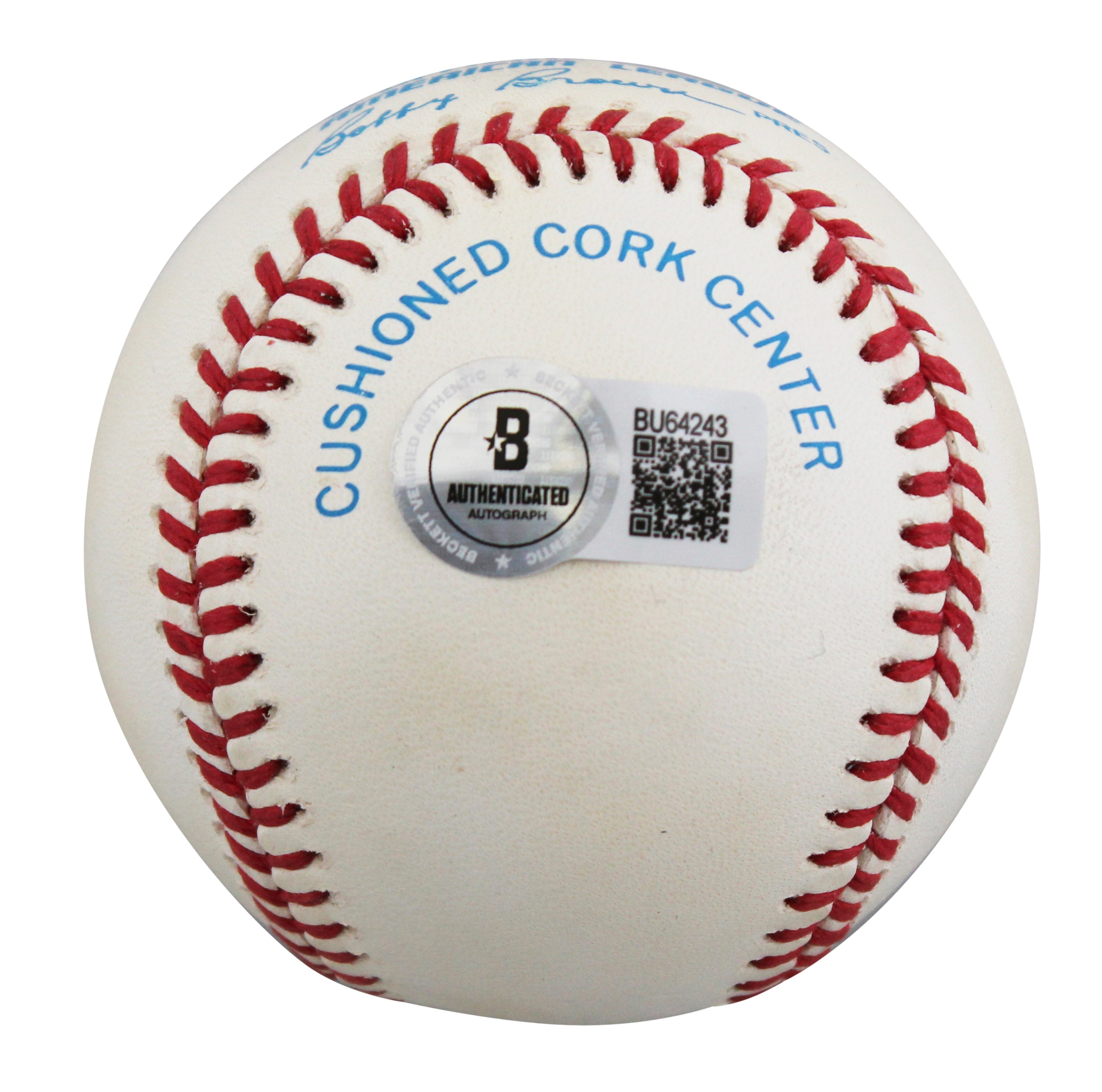 Royals George Brett Authentic Signed Bobby Brown OAL Baseball BAS #BU64243