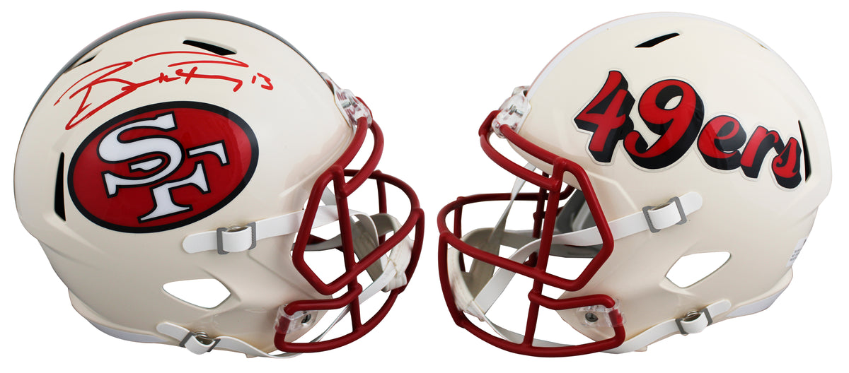 49ers Brock Purdy Signed Retro Full Size Speed Rep Helmet BAS Witnessed
