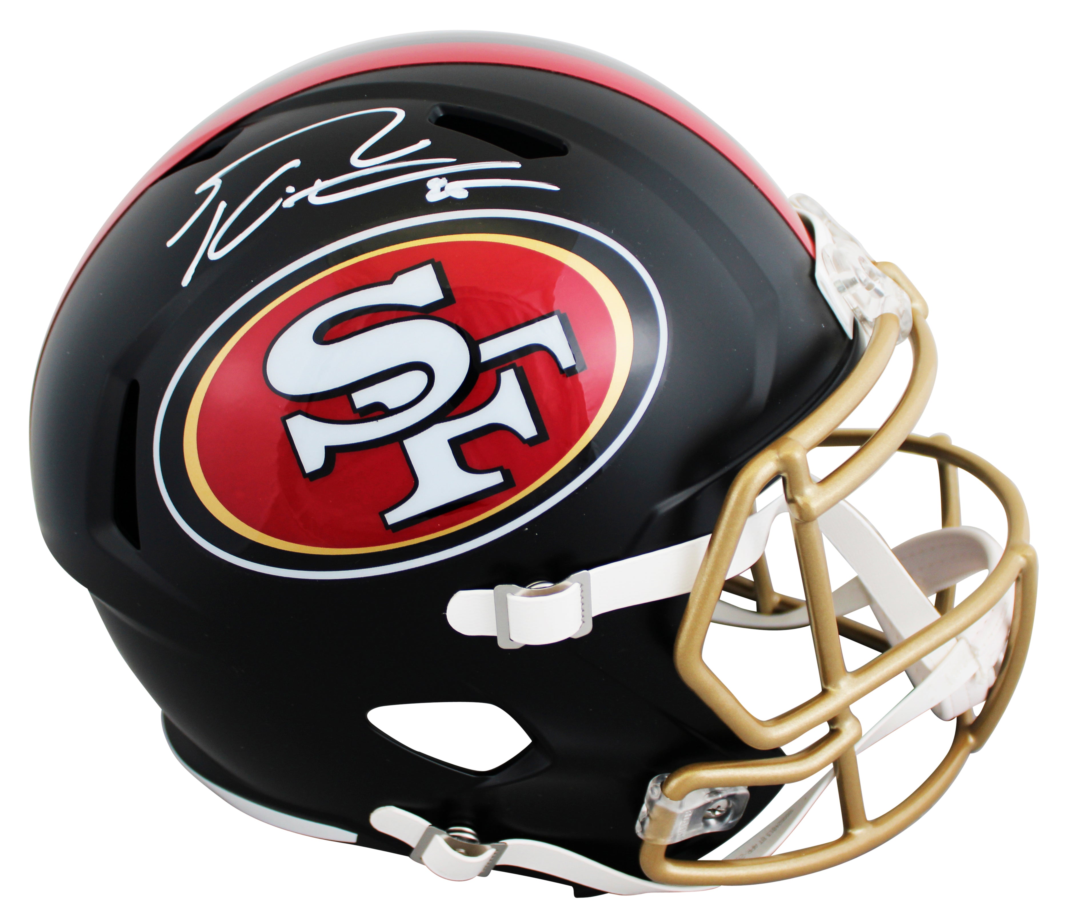 49ers George Kittle Signed Rivalries Full Size Speed Rep Helmet W/ Case BAS Wit