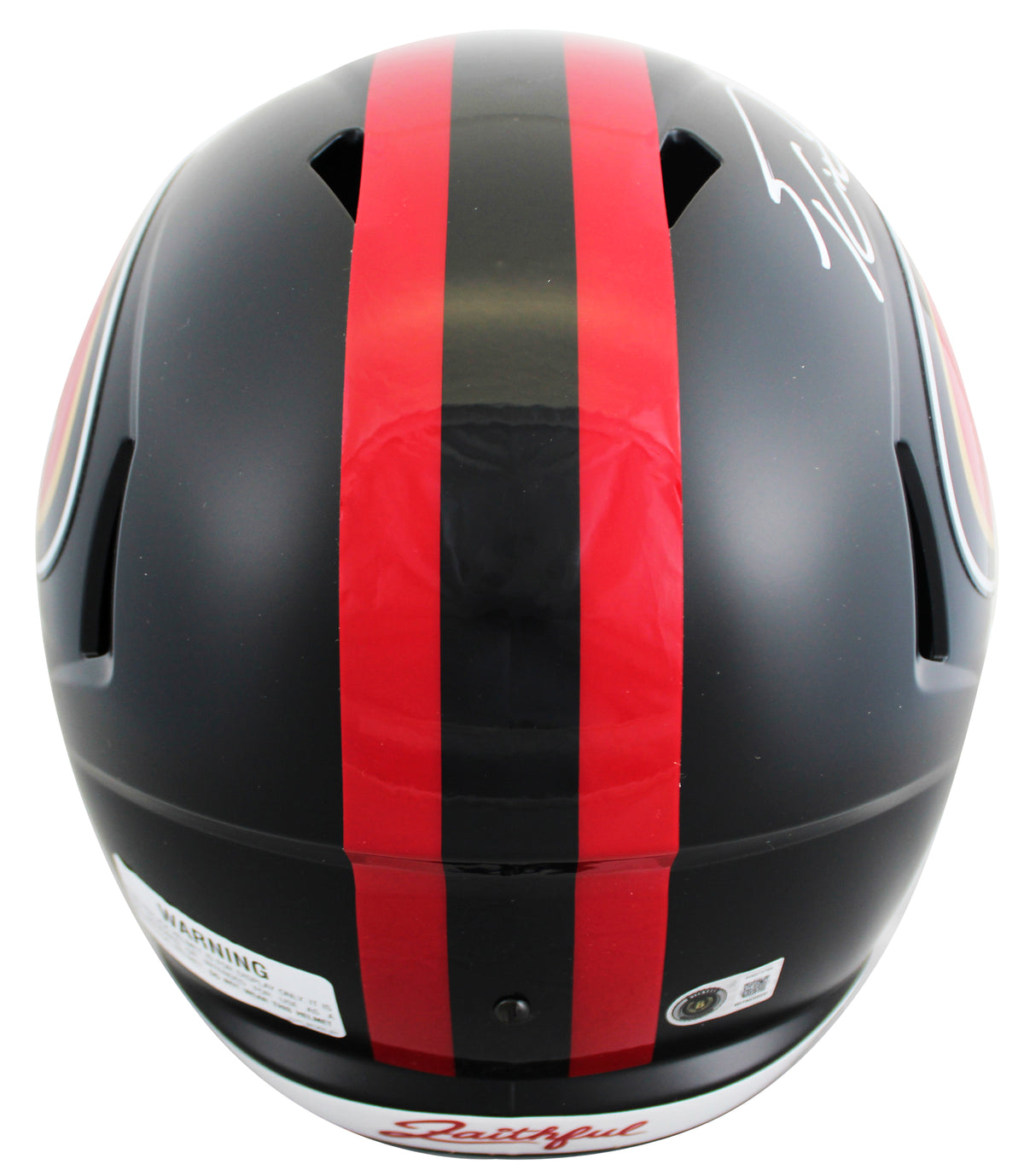 49ers George Kittle Signed Rivalries Full Size Speed Rep Helmet W/ Case BAS Wit