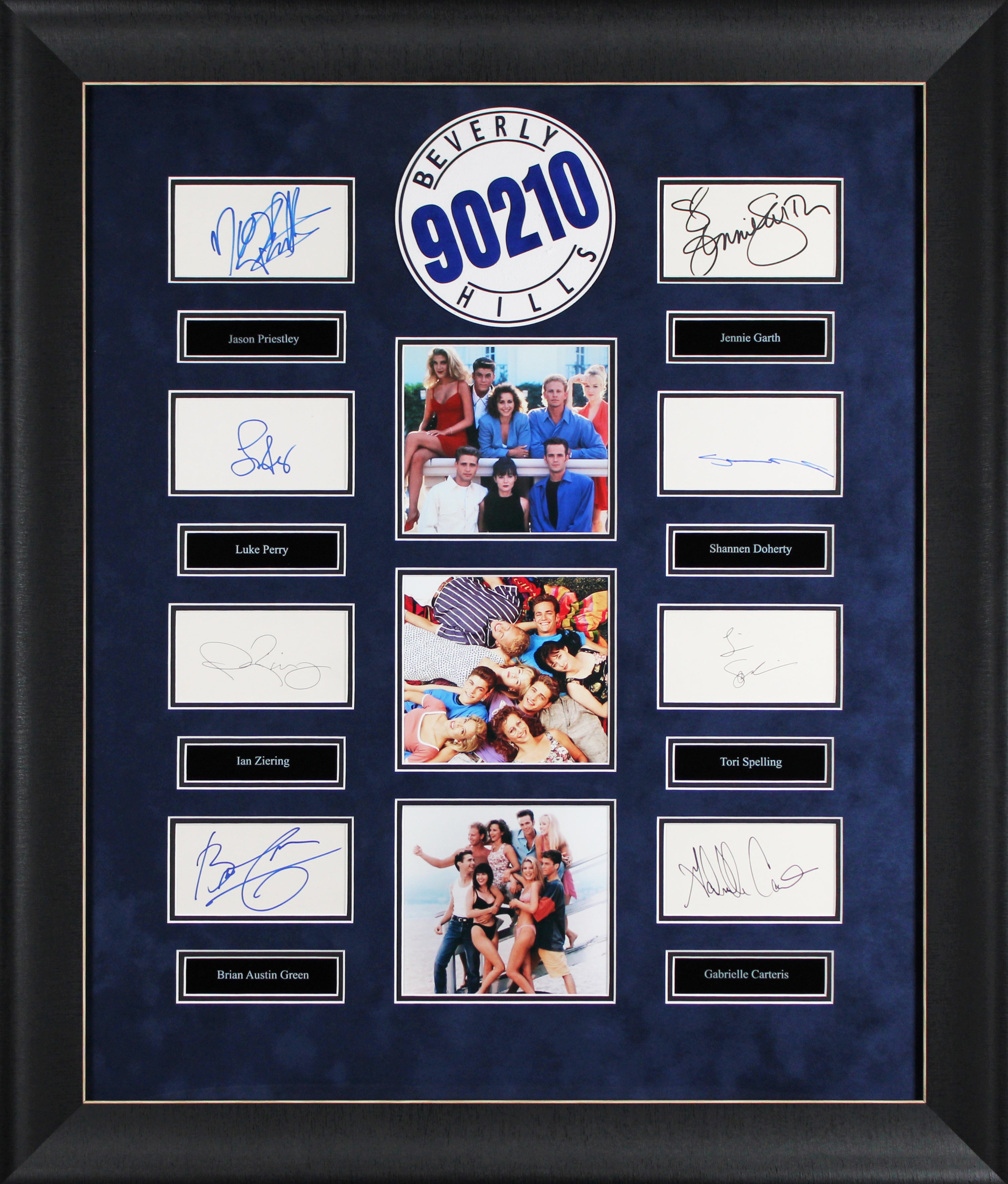 Beverly Hills 90210 Cast (8) Perry, Priestly Signed Framed Display BAS #AD04927