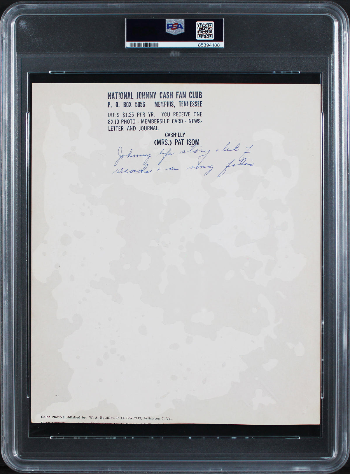 Johnny Cash "Yours" Authentic Signed 8x10 Photo Autographed PSA/DNA Slabbed