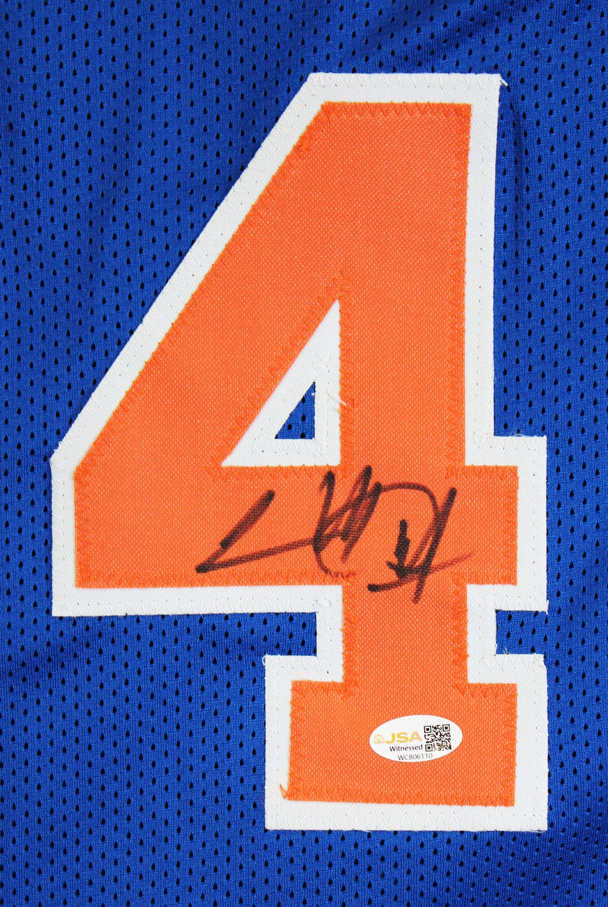 Charles Oakley Authentic Signed Blue Pro Style Jersey Autographed JSA Witness 2